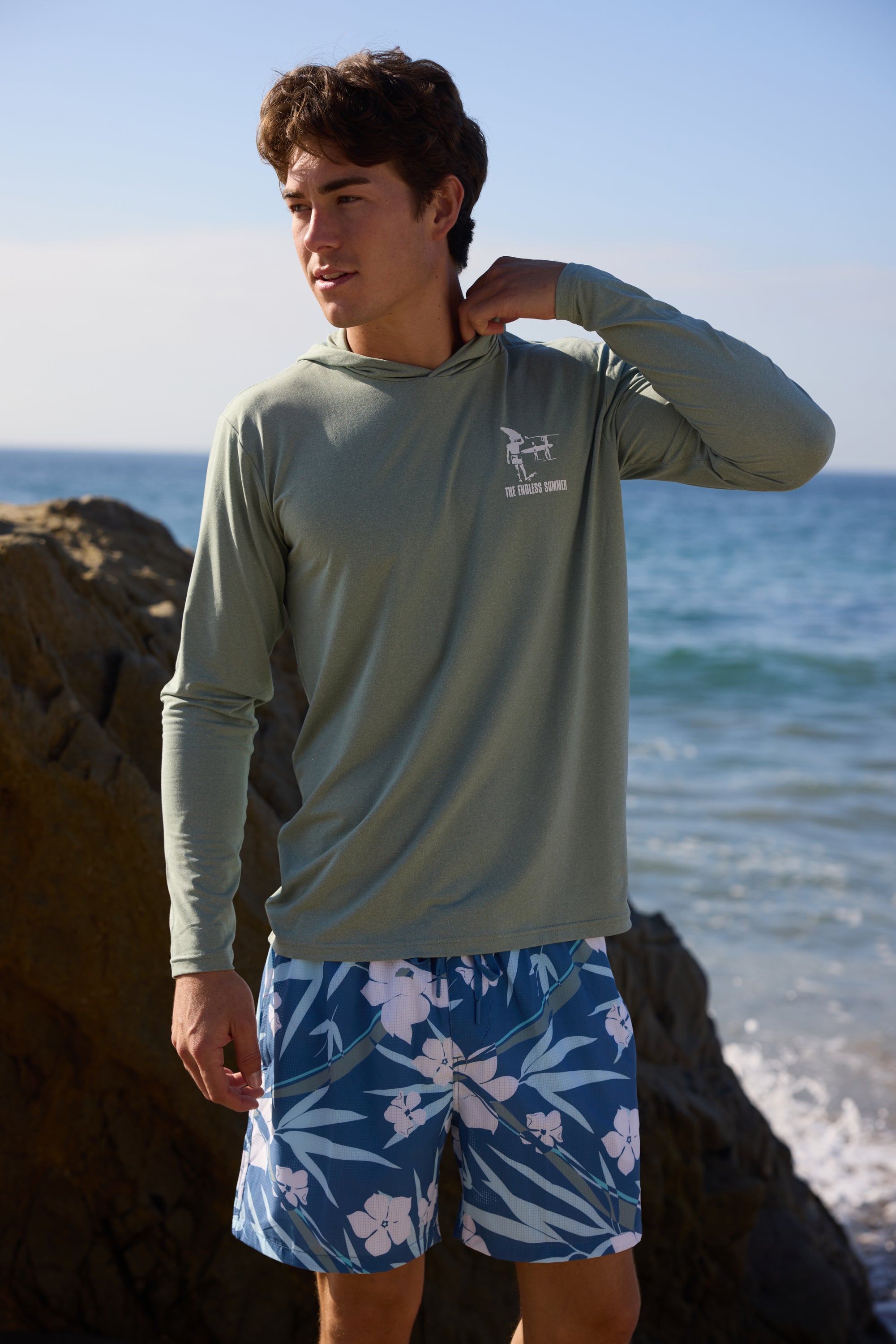 MENS HOODED LS SUNSHIRT