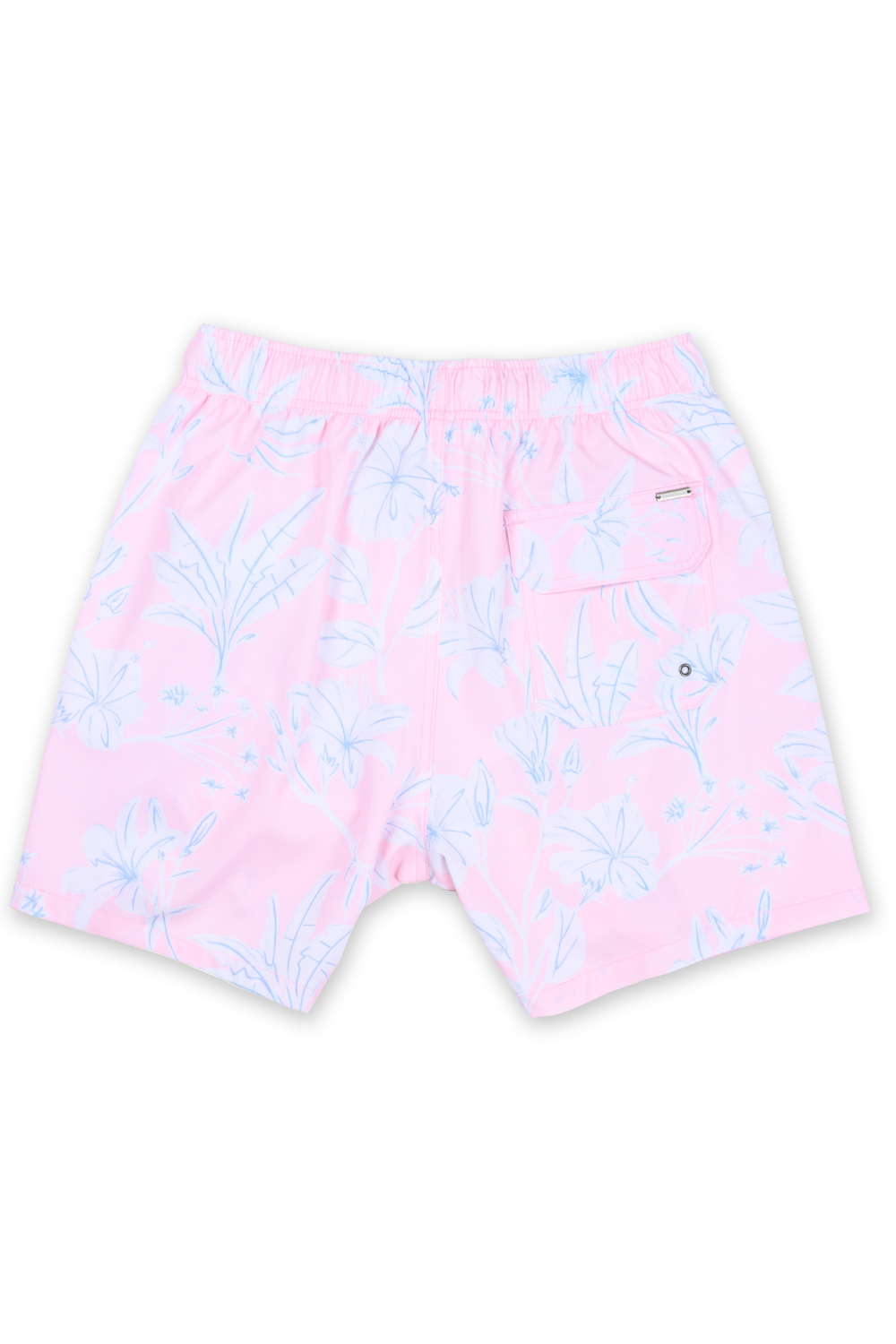 MENS SWIM SHORTS W/ FLORAL PRINT - PINK