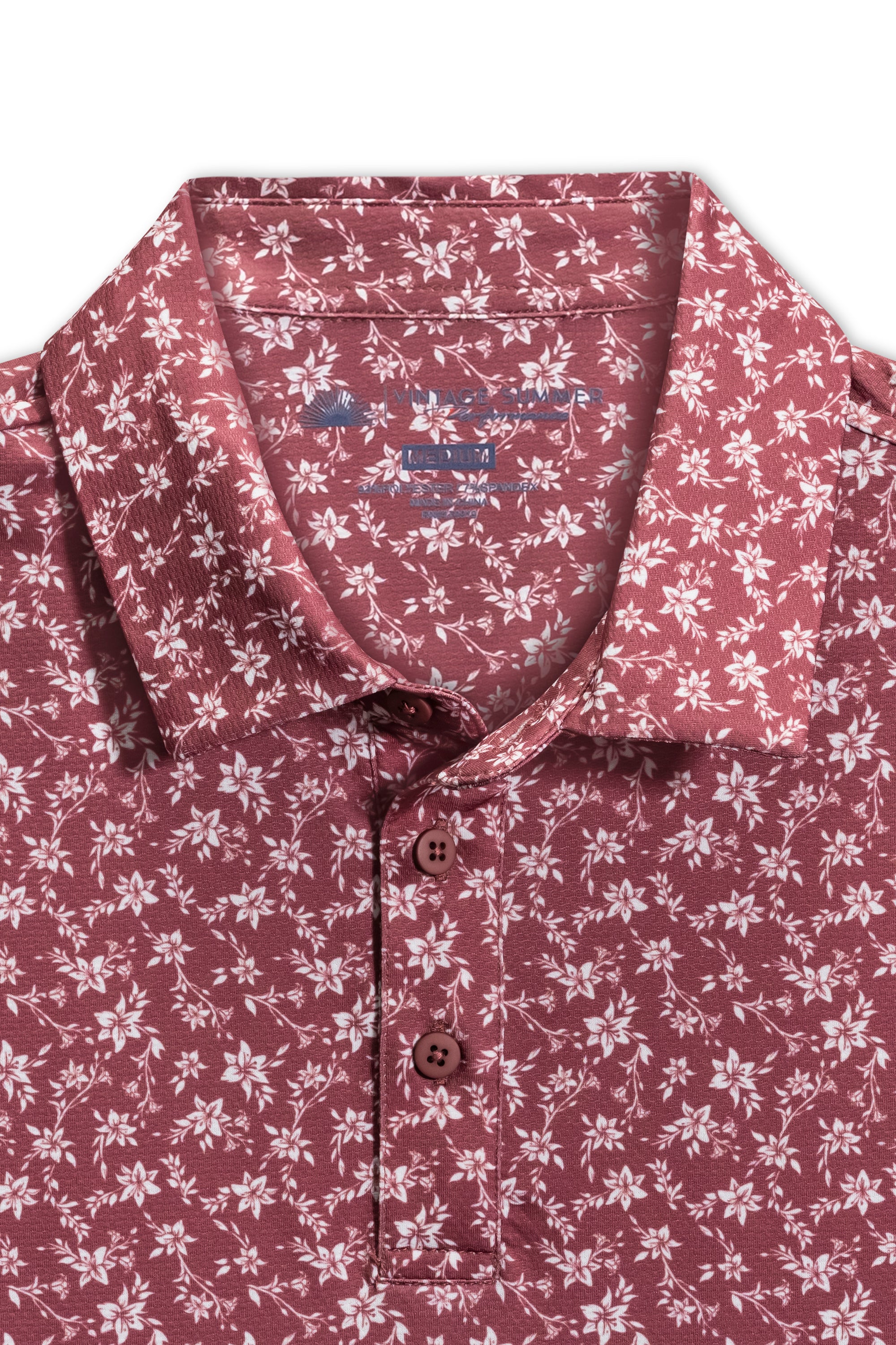 Mens Performance Tech Polo w/ Ditsy Floral Print