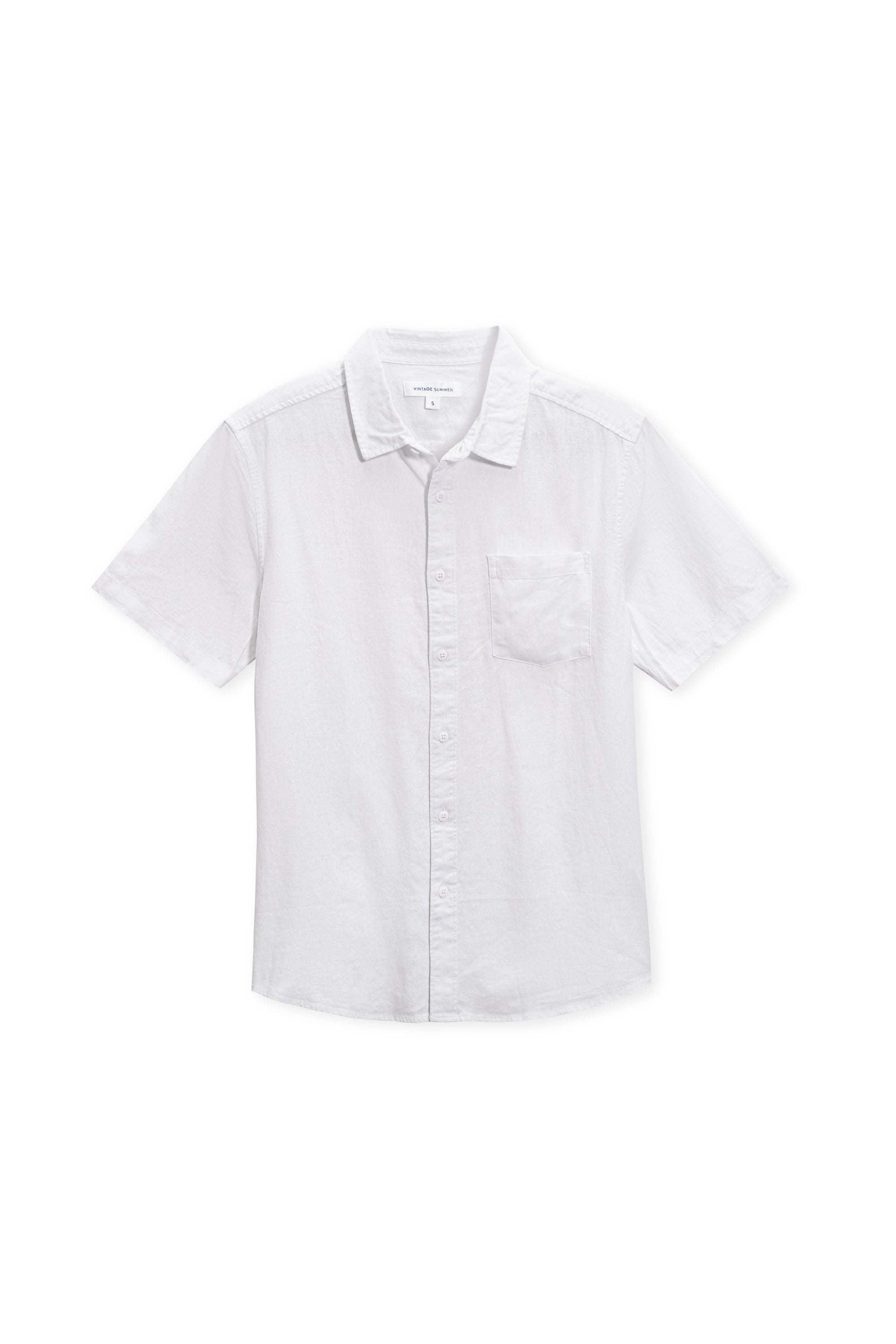 MENS SHORT SLEEVE LINEN BUTTONDOWN