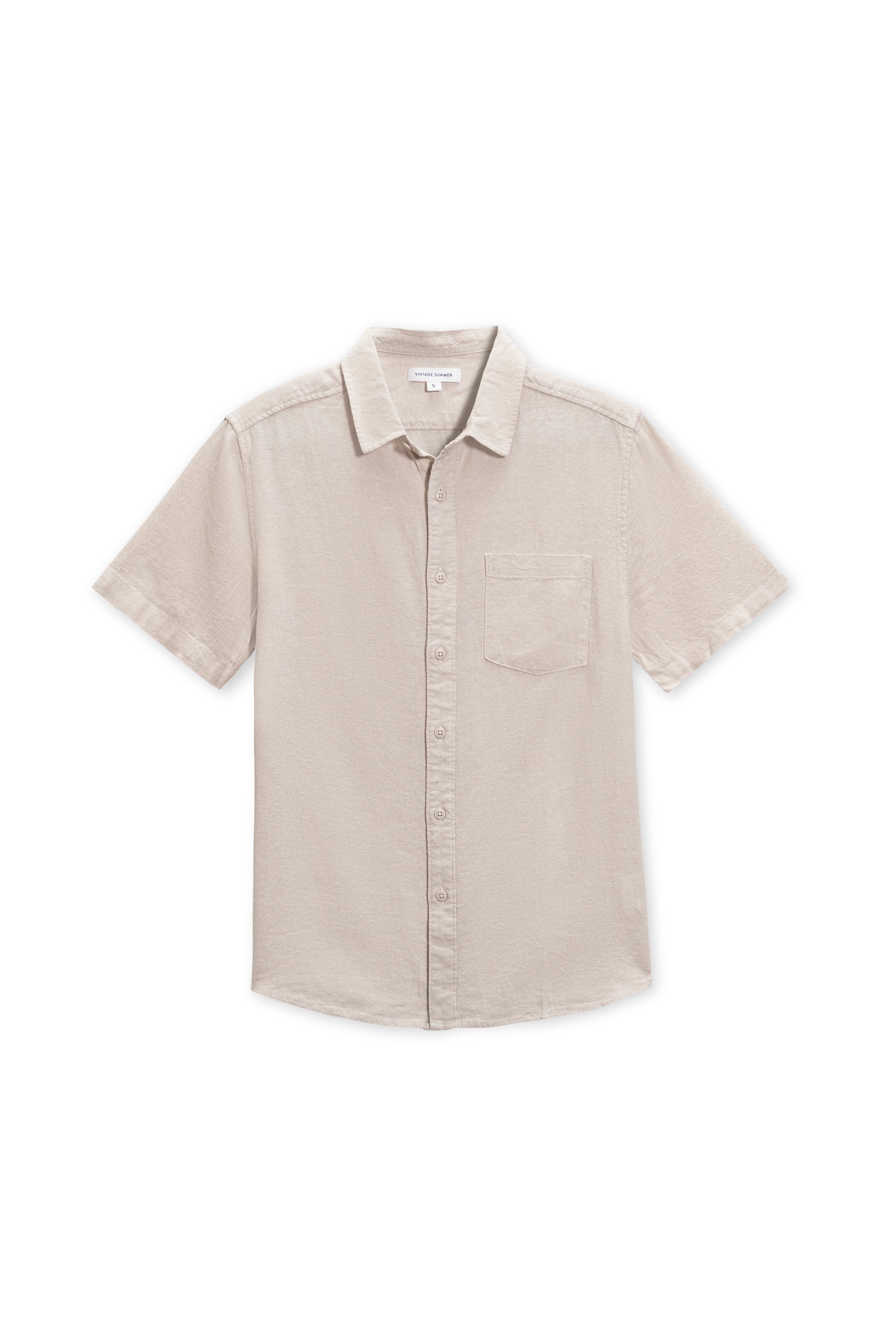 MENS SHORT SLEEVE LINEN BUTTONDOWN