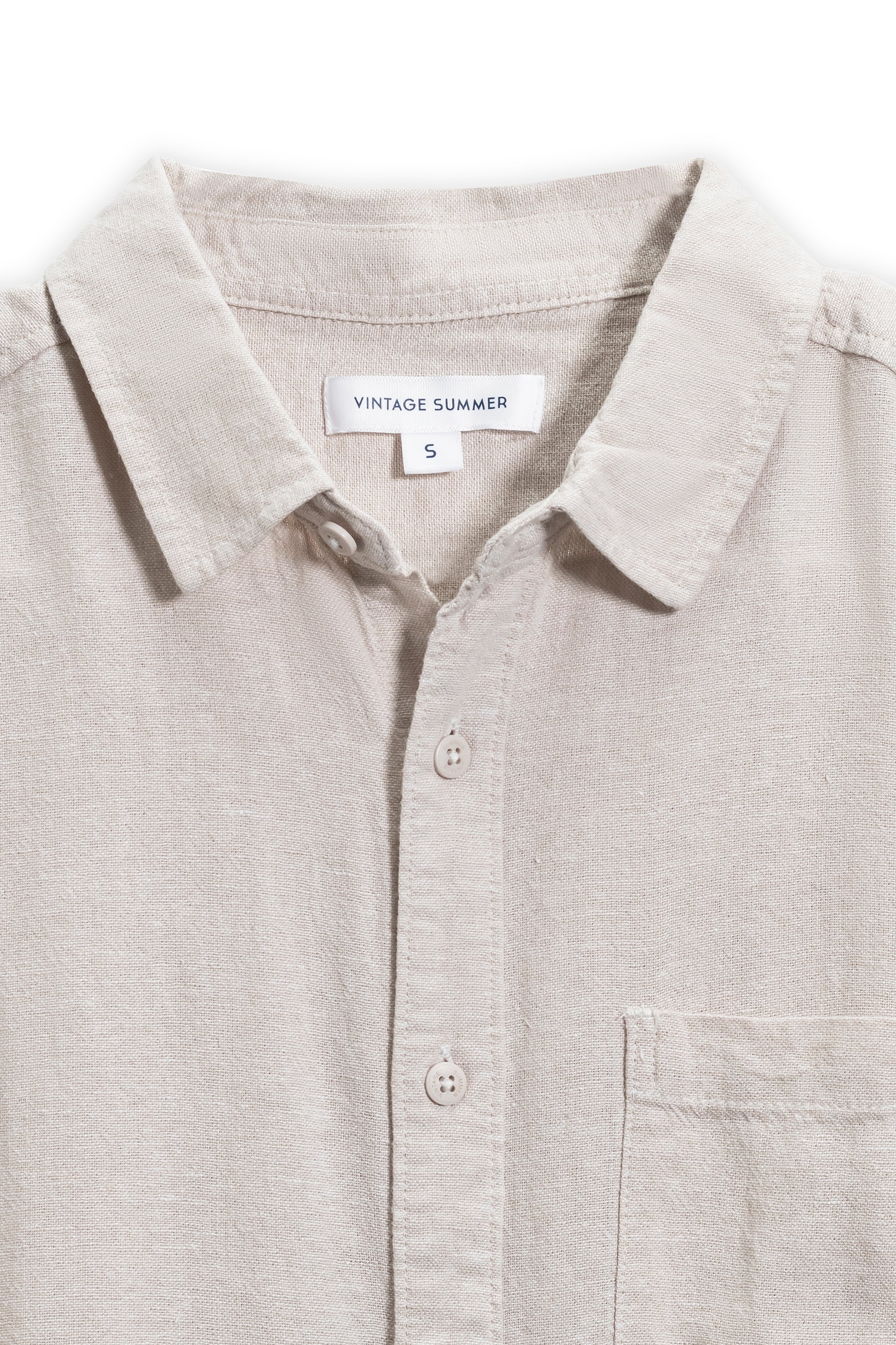 Mens Short Sleeve Linen Buttondown