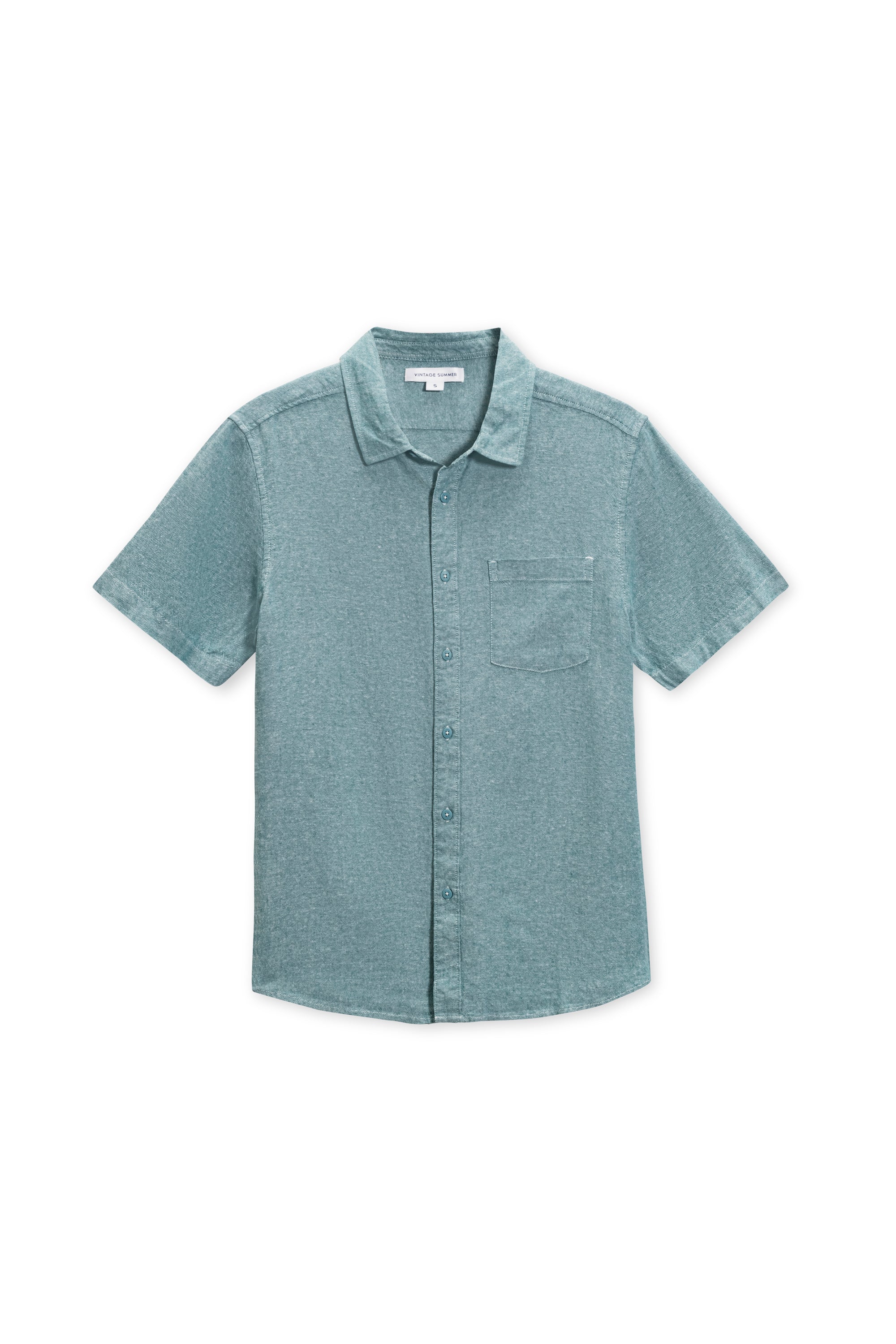 MENS SHORT SLEEVE LINEN BUTTONDOWN
