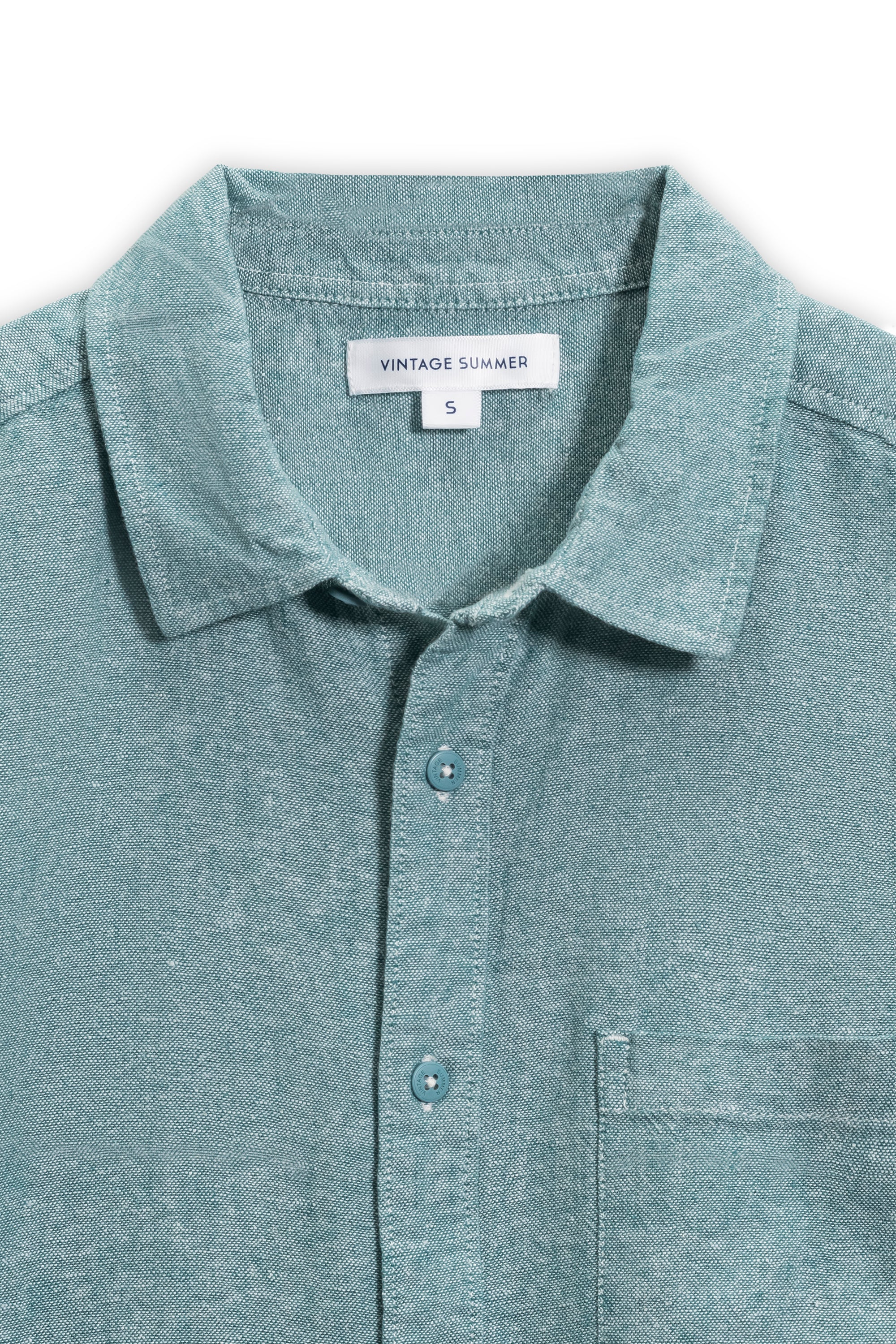 Mens Short Sleeve Linen Buttondown