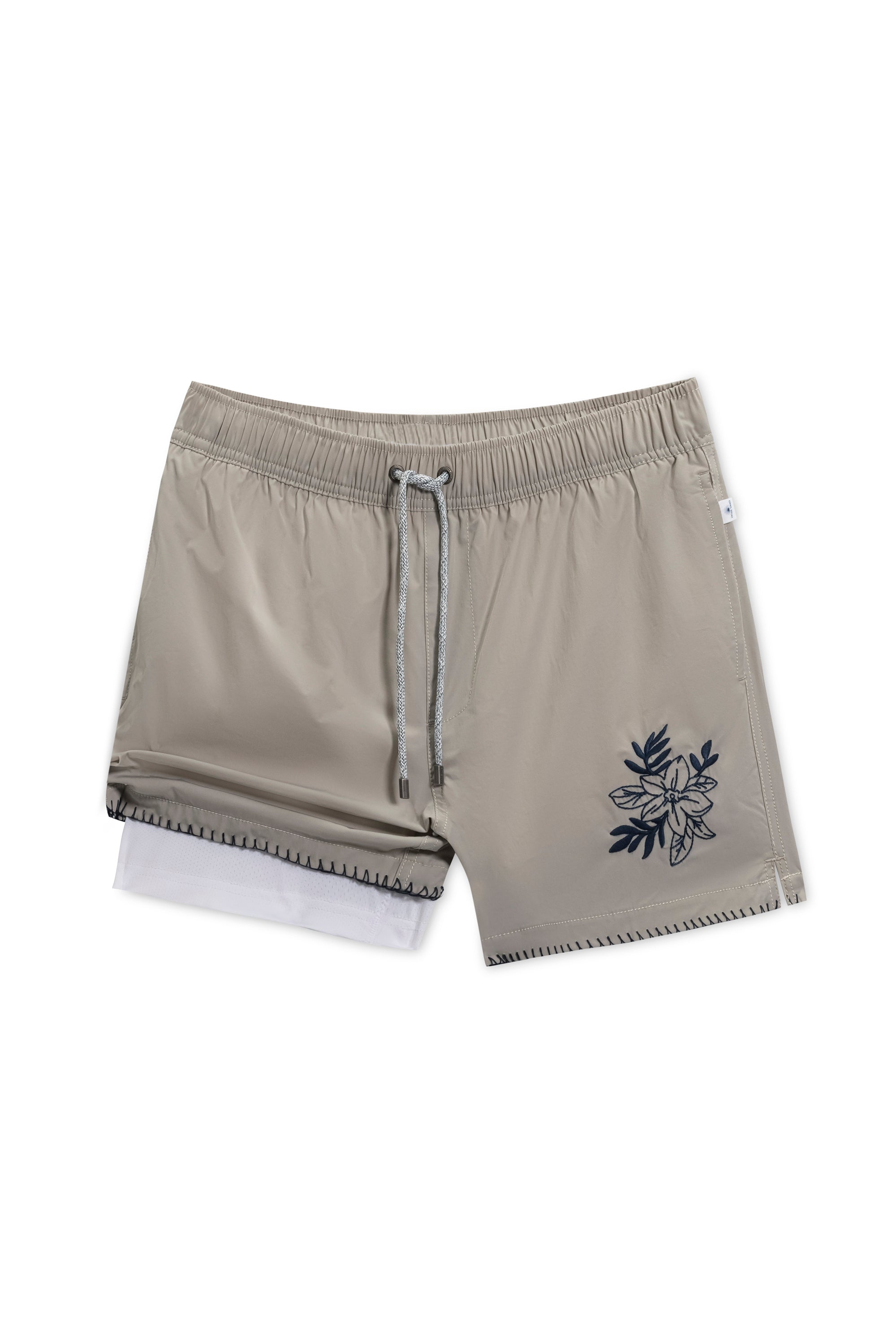 Embroidered Nylon Swim Shortie