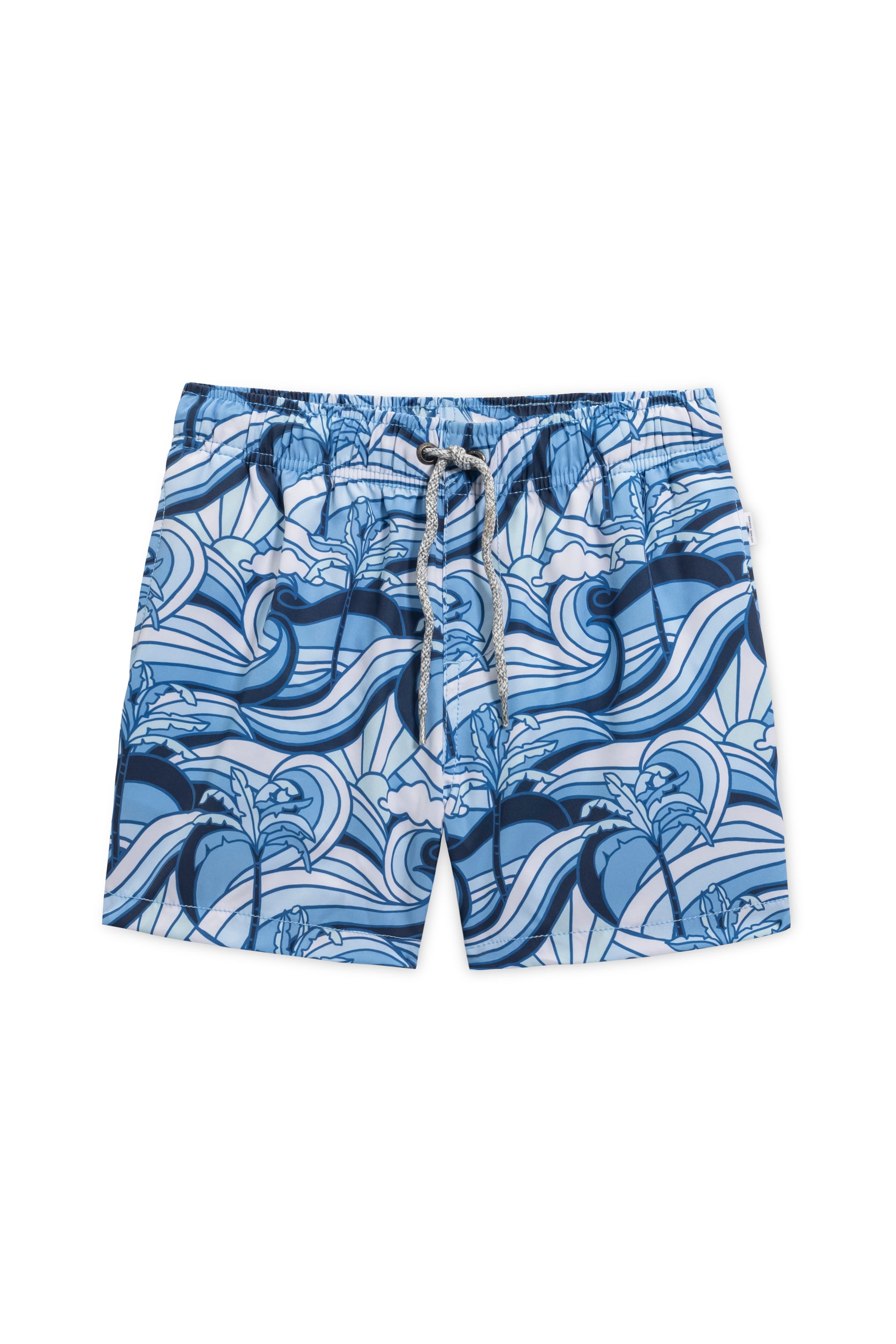 Boys Vintage Stretch Swim Short - Wave Sun Print