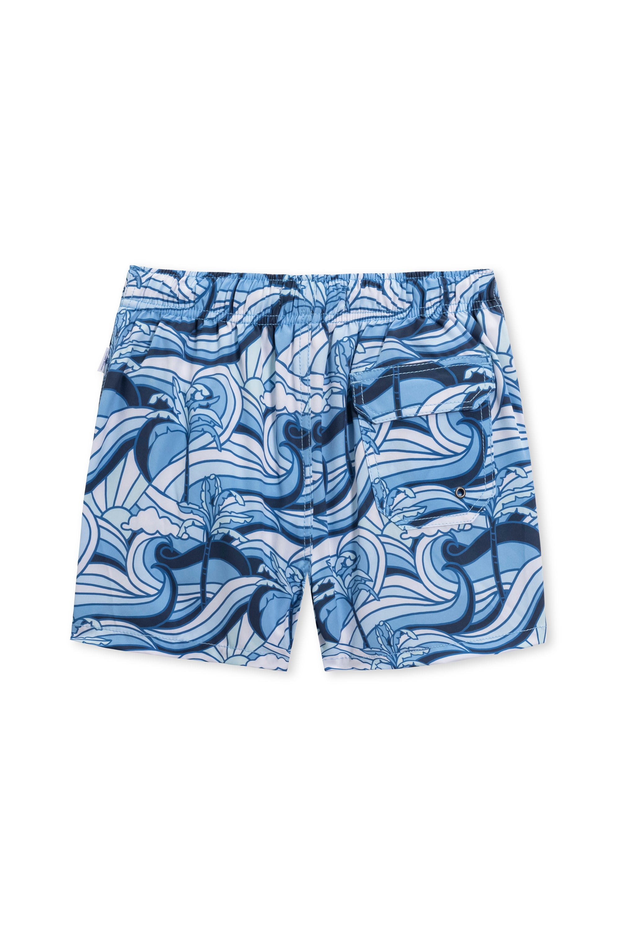 Boys Vintage Stretch Swim Short - Wave Sun Print