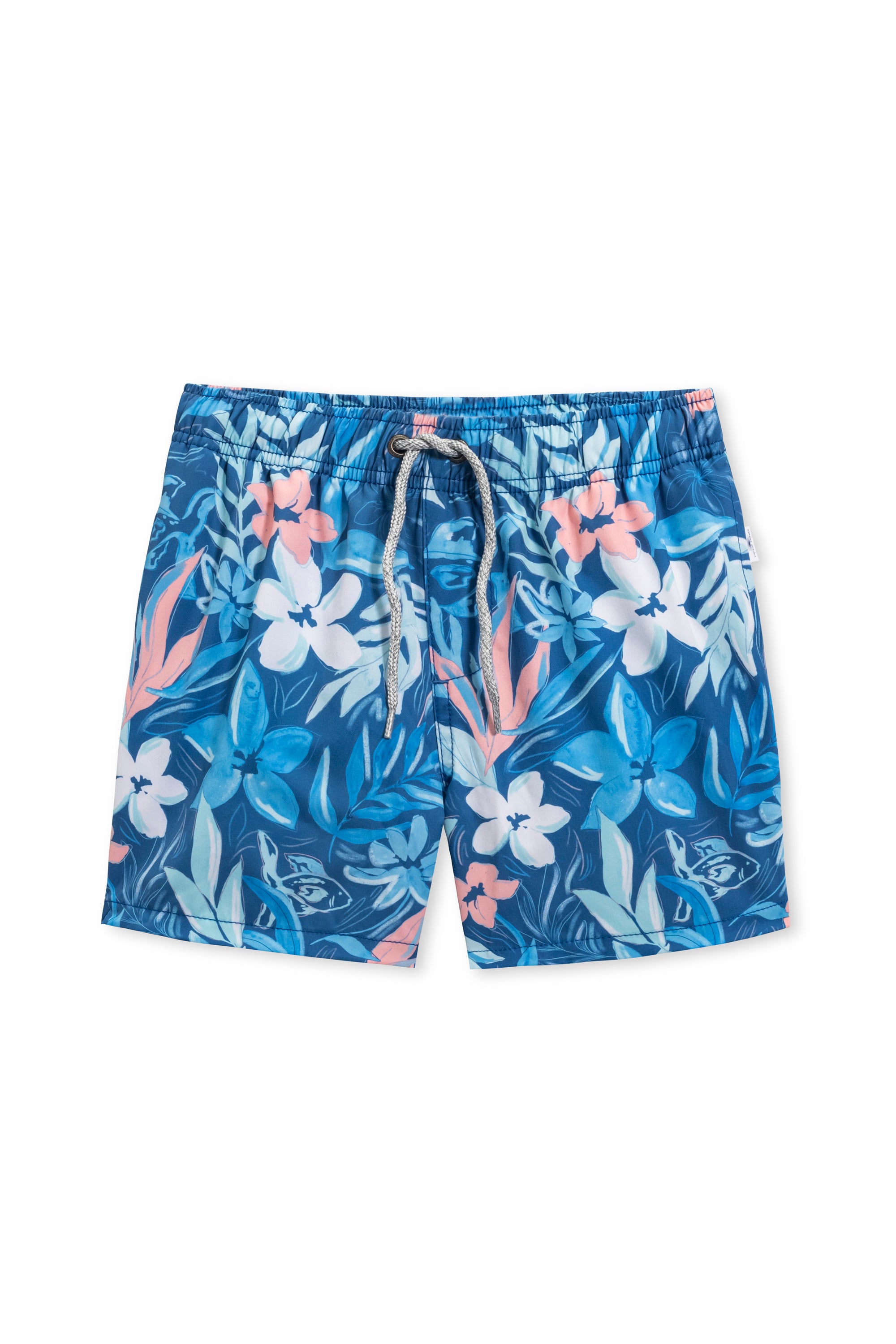Boys Vintage Stretch Swim Short - Fish Floral Print