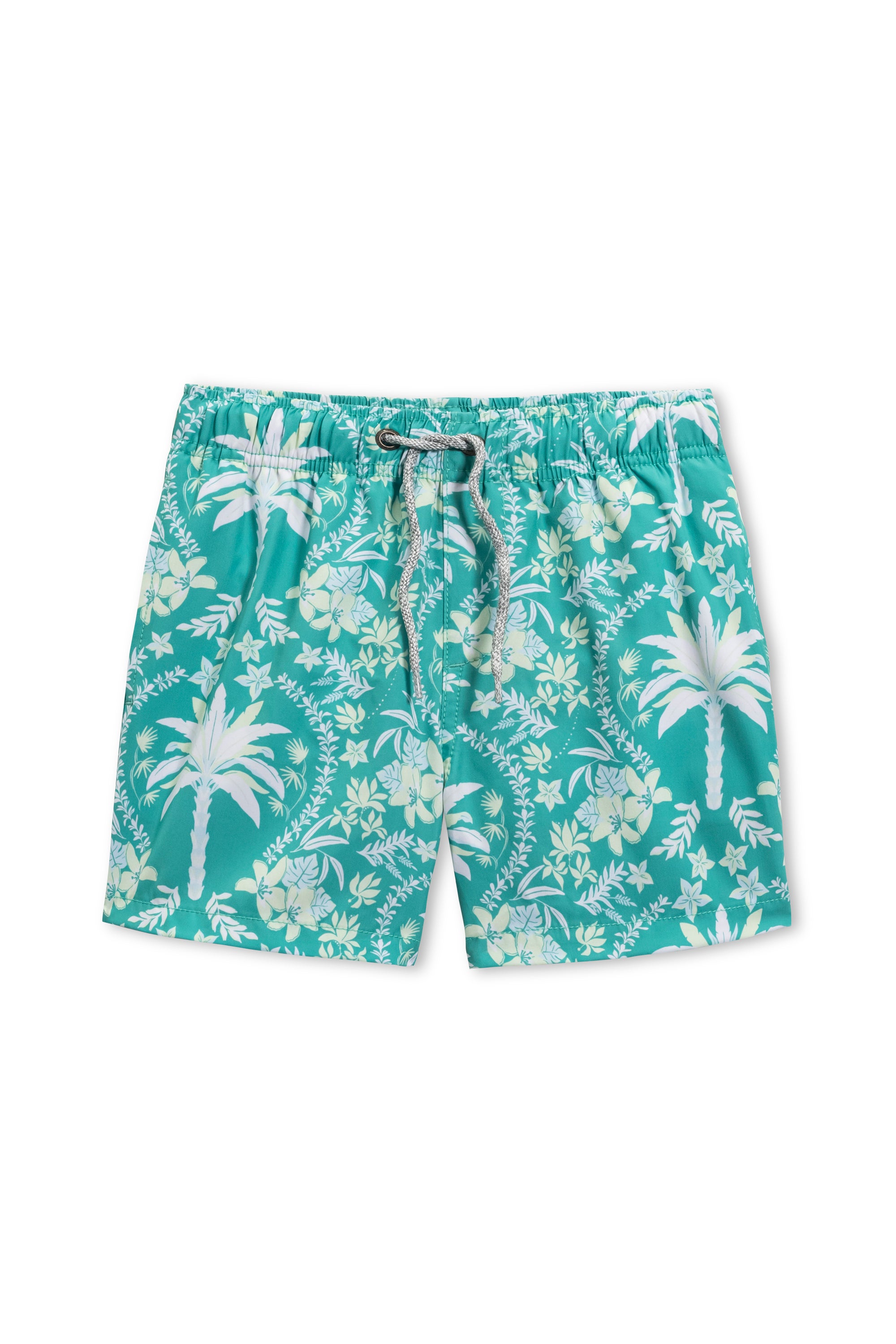 Boys Vintage Stretch Swim Short - Ornate Palm Print