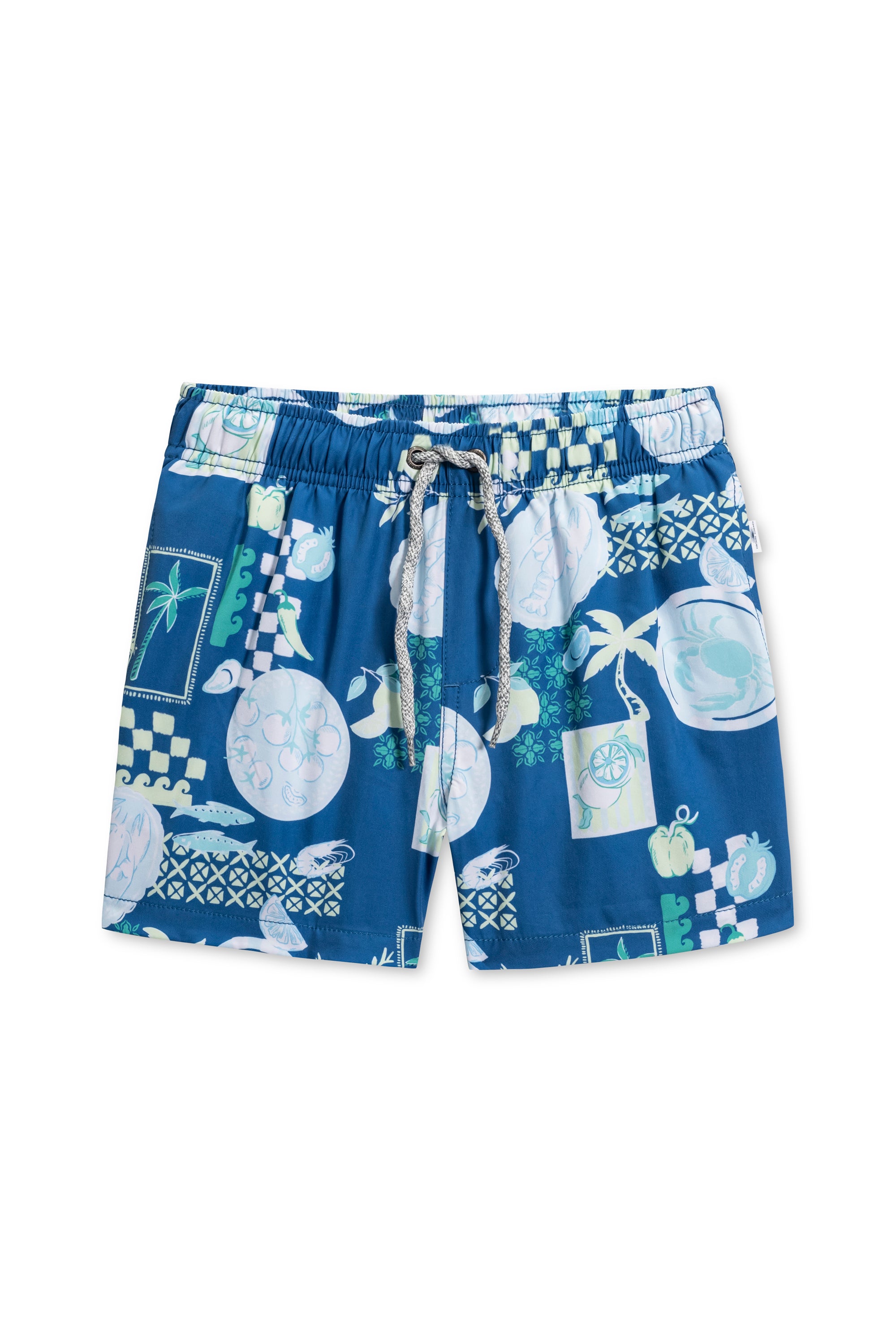 Boys Vintage Stretch Swim Short - Italian Feast Print