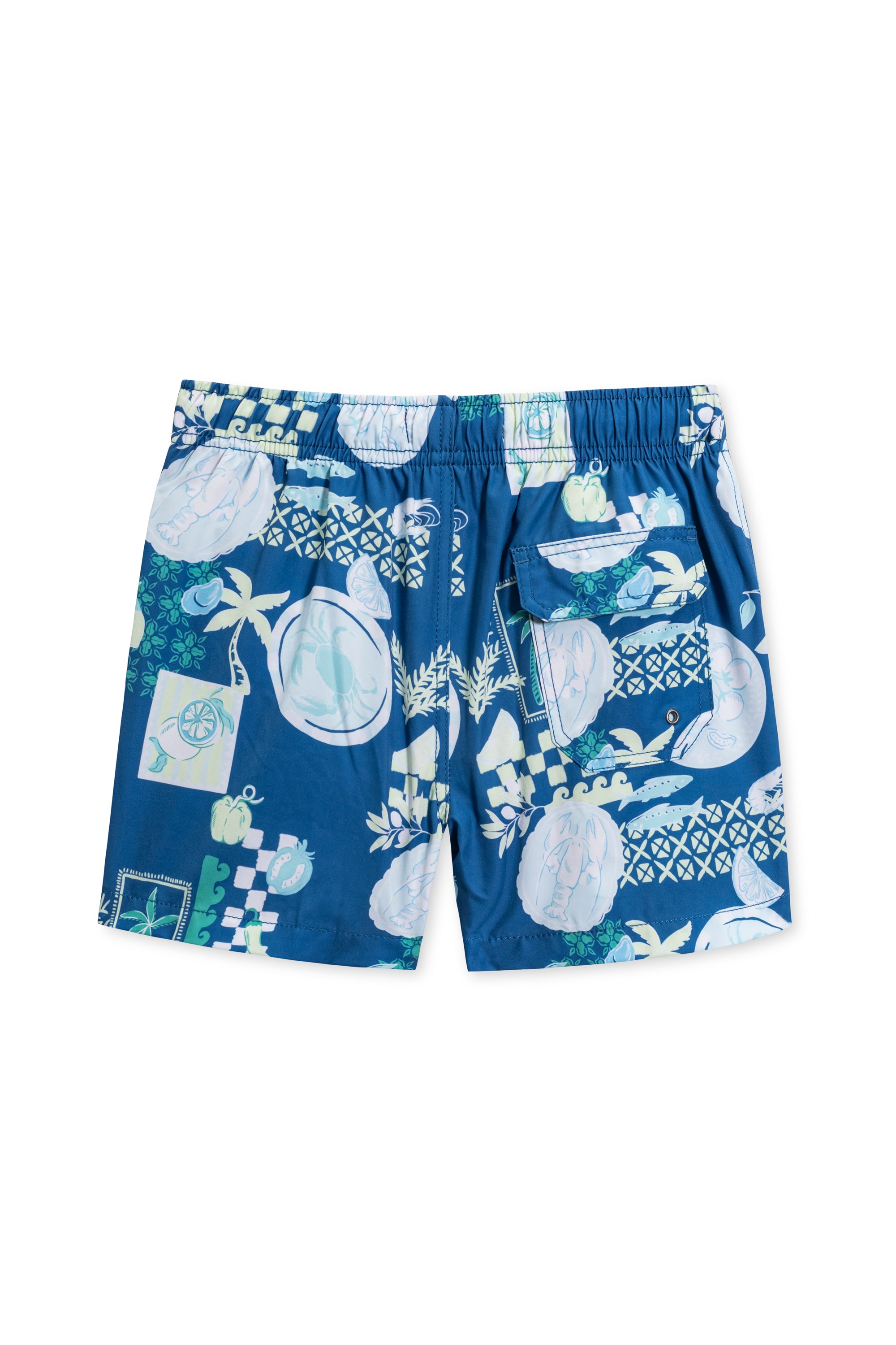 Boys Vintage Stretch Swim Short - Italian Feast Print