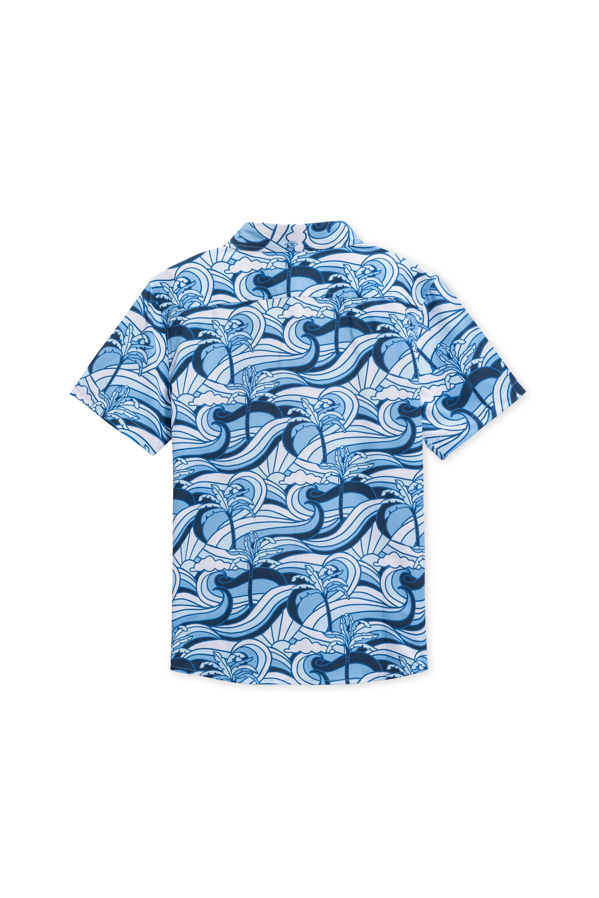 Boys Vintage Stretch Button-Down - Wave Sun Print