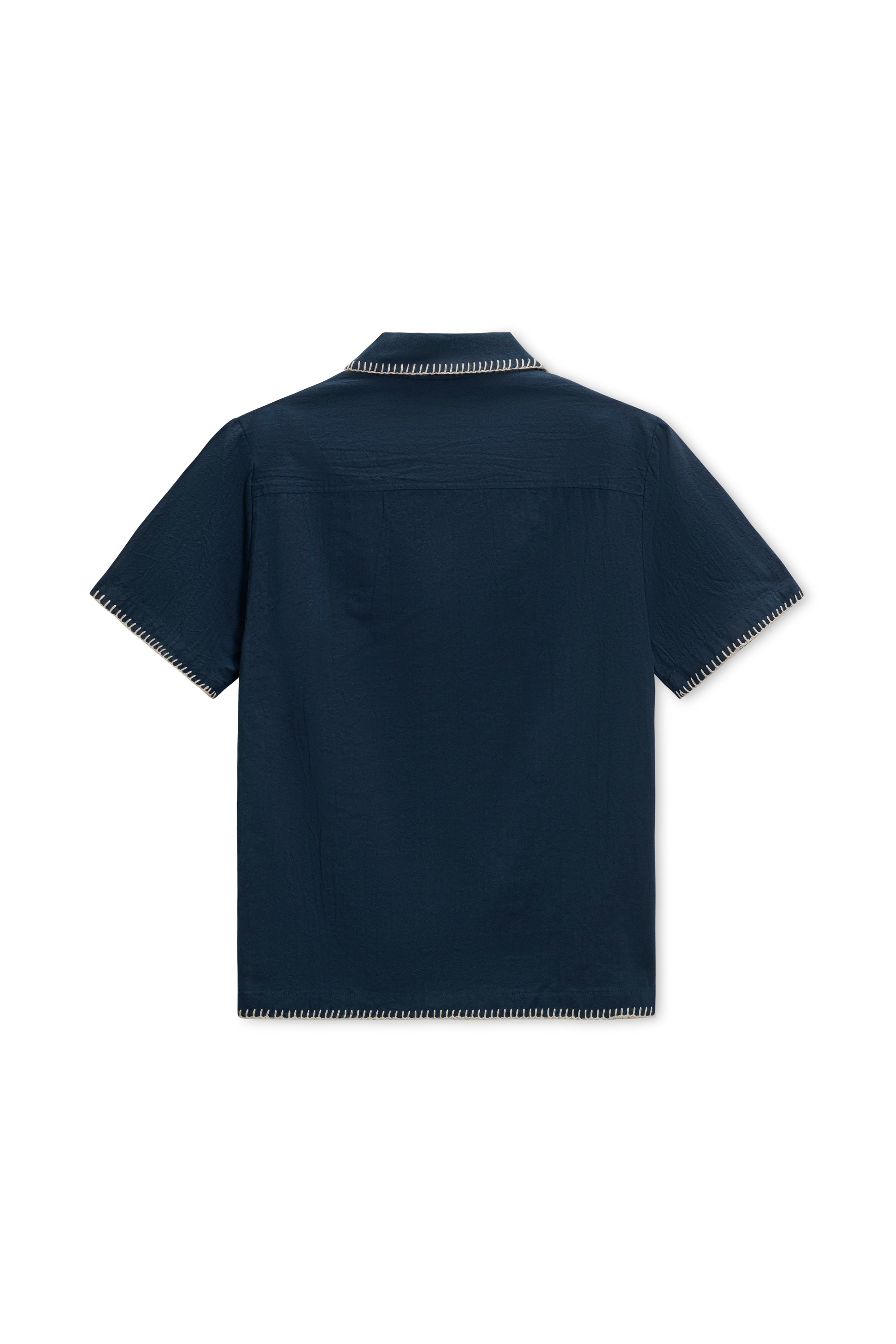 Men's Textured Embroidered Camp Shirt