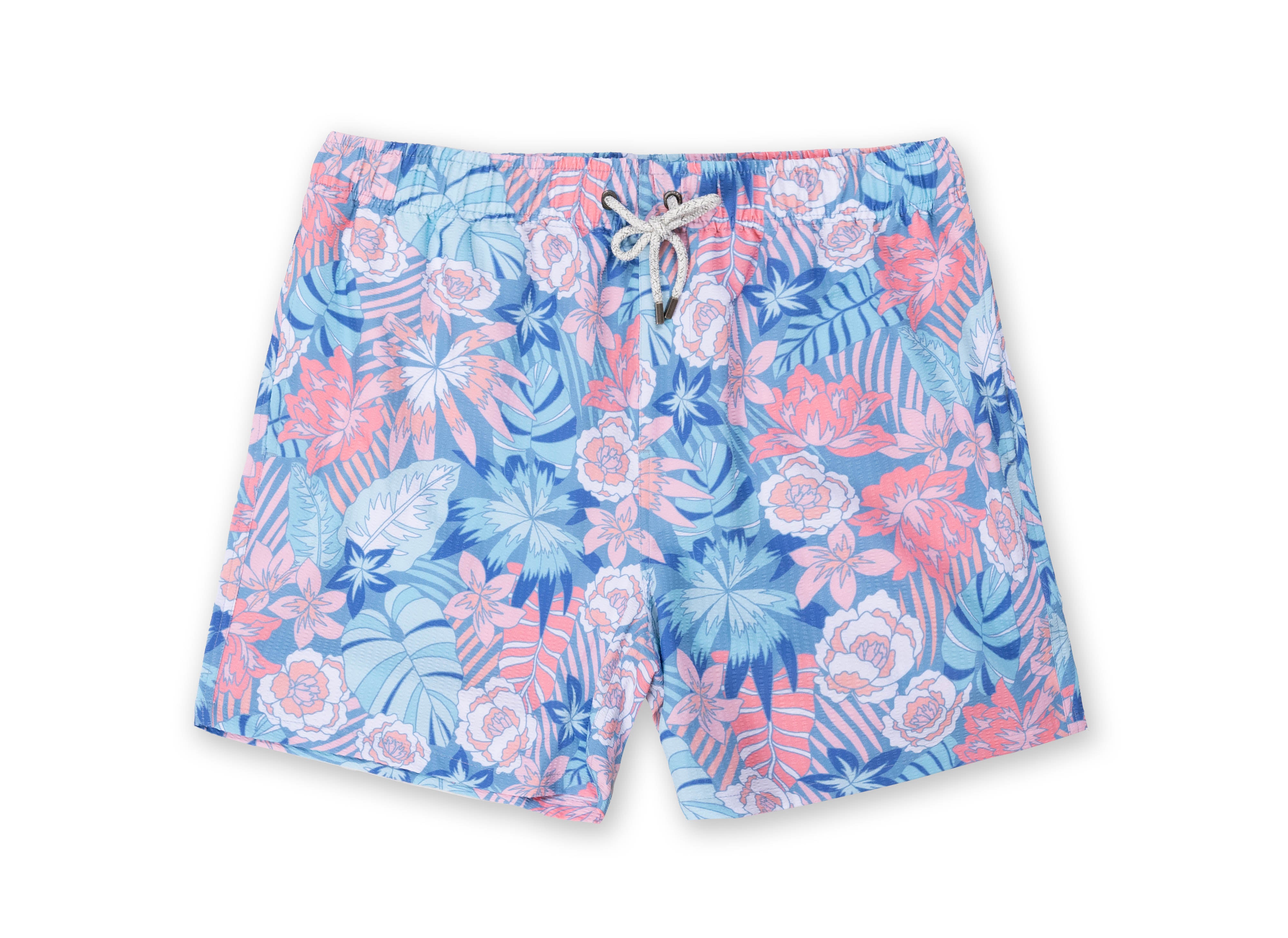 Mens Seersucker Volley Swim Shorts