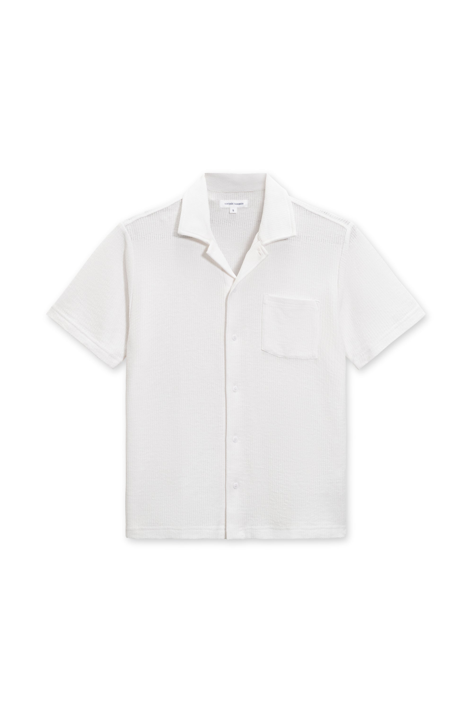 MENS BEACH PIQUE BUTTON DOWN - WHITE