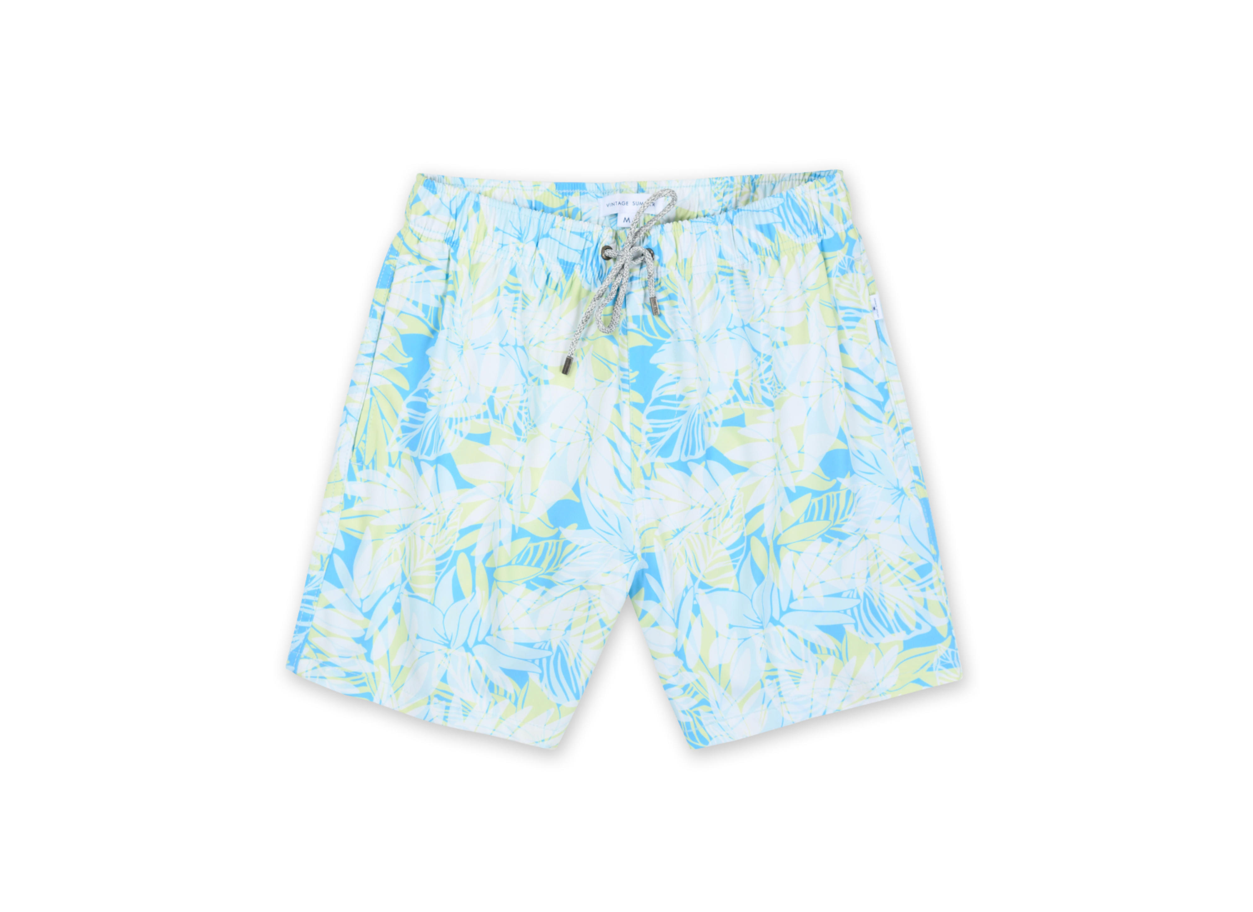 MENS SWIM SHORTS W/ POP COLOR TROPICAL PRINT - MULTI