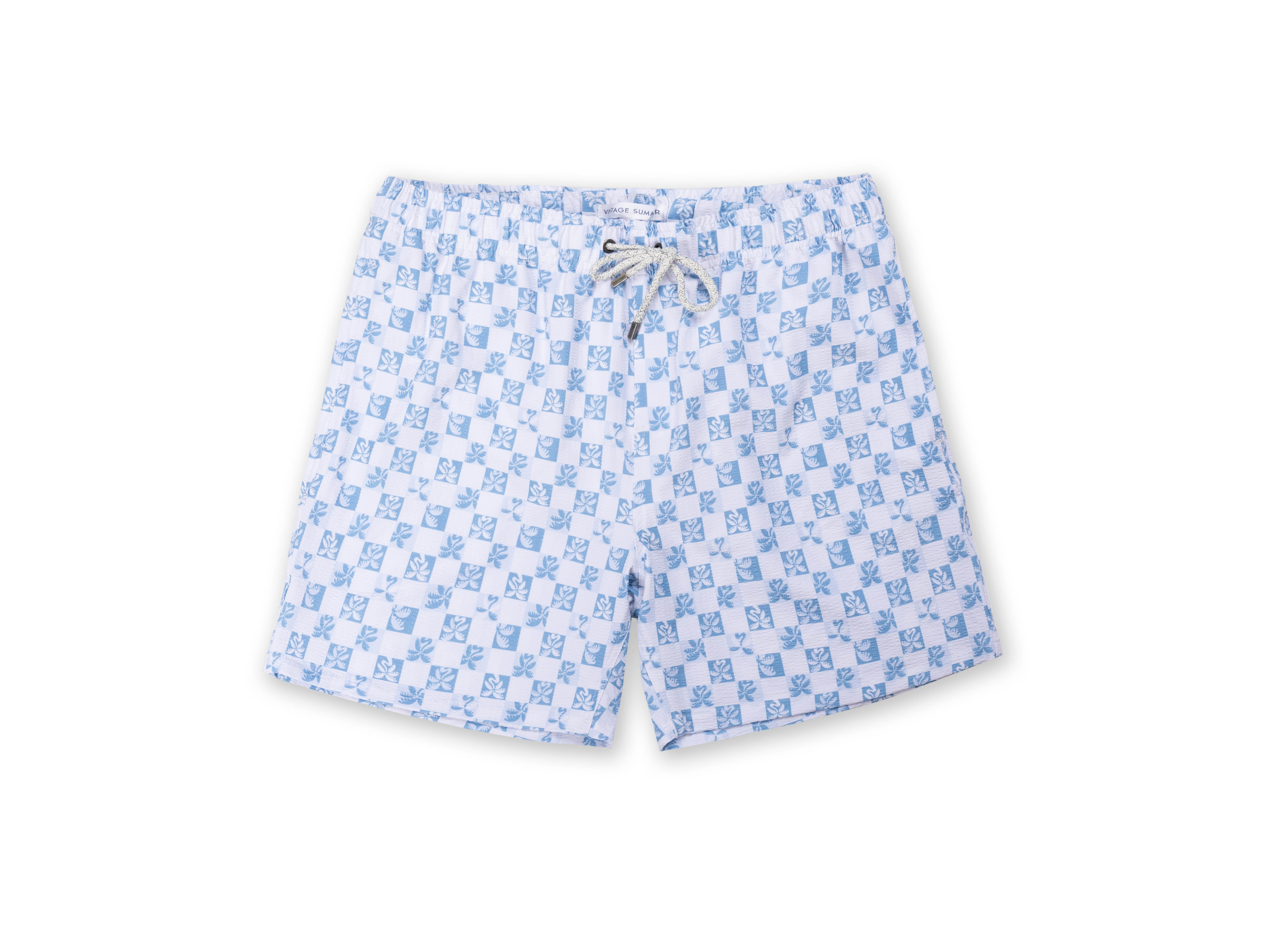 Mens Seersucker Volley Swim Shorts