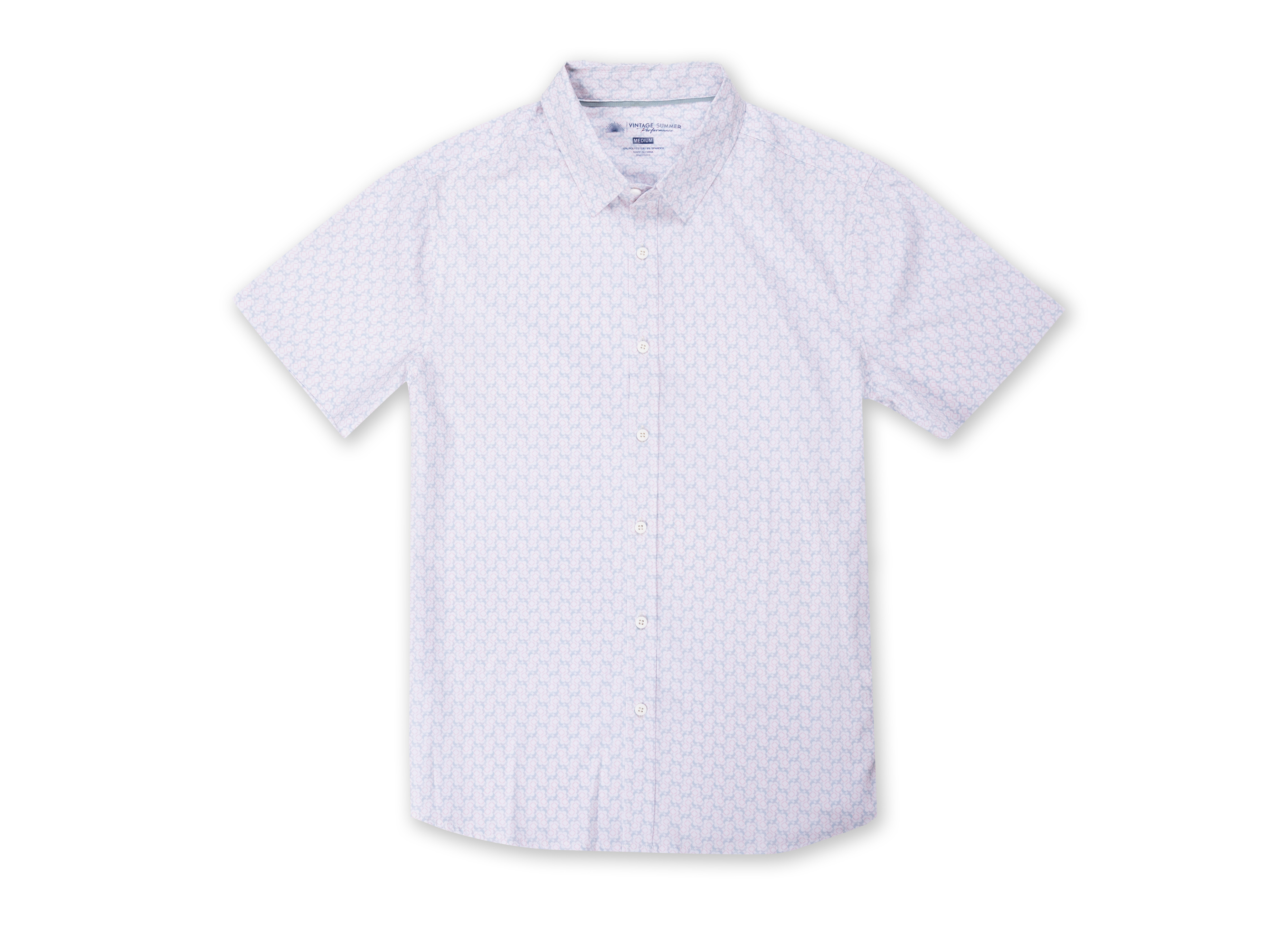 Mens Performance Printed 4-Way Stretch Button Down