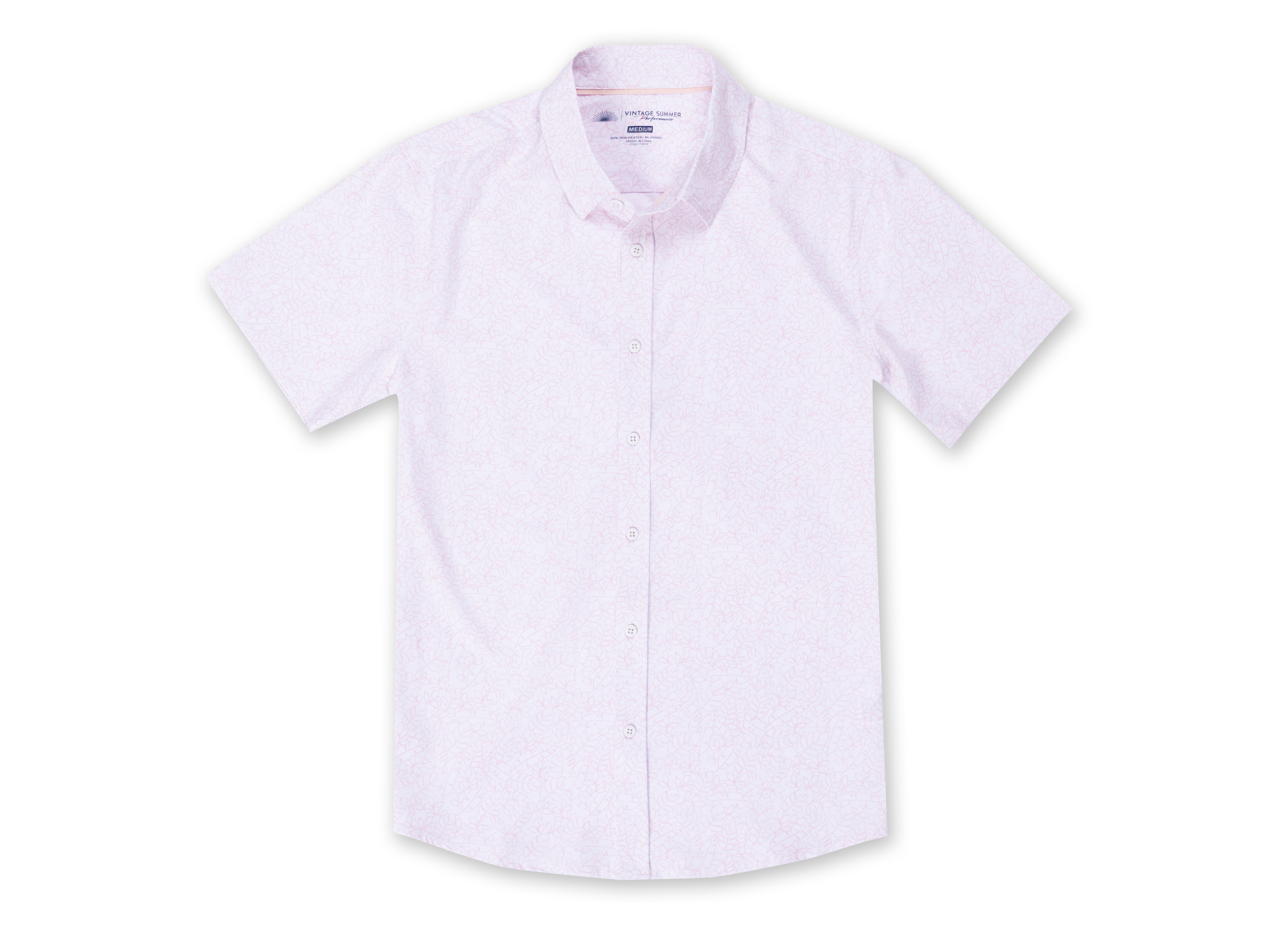 Mens Performance Printed 4-Way Stretch Button Down