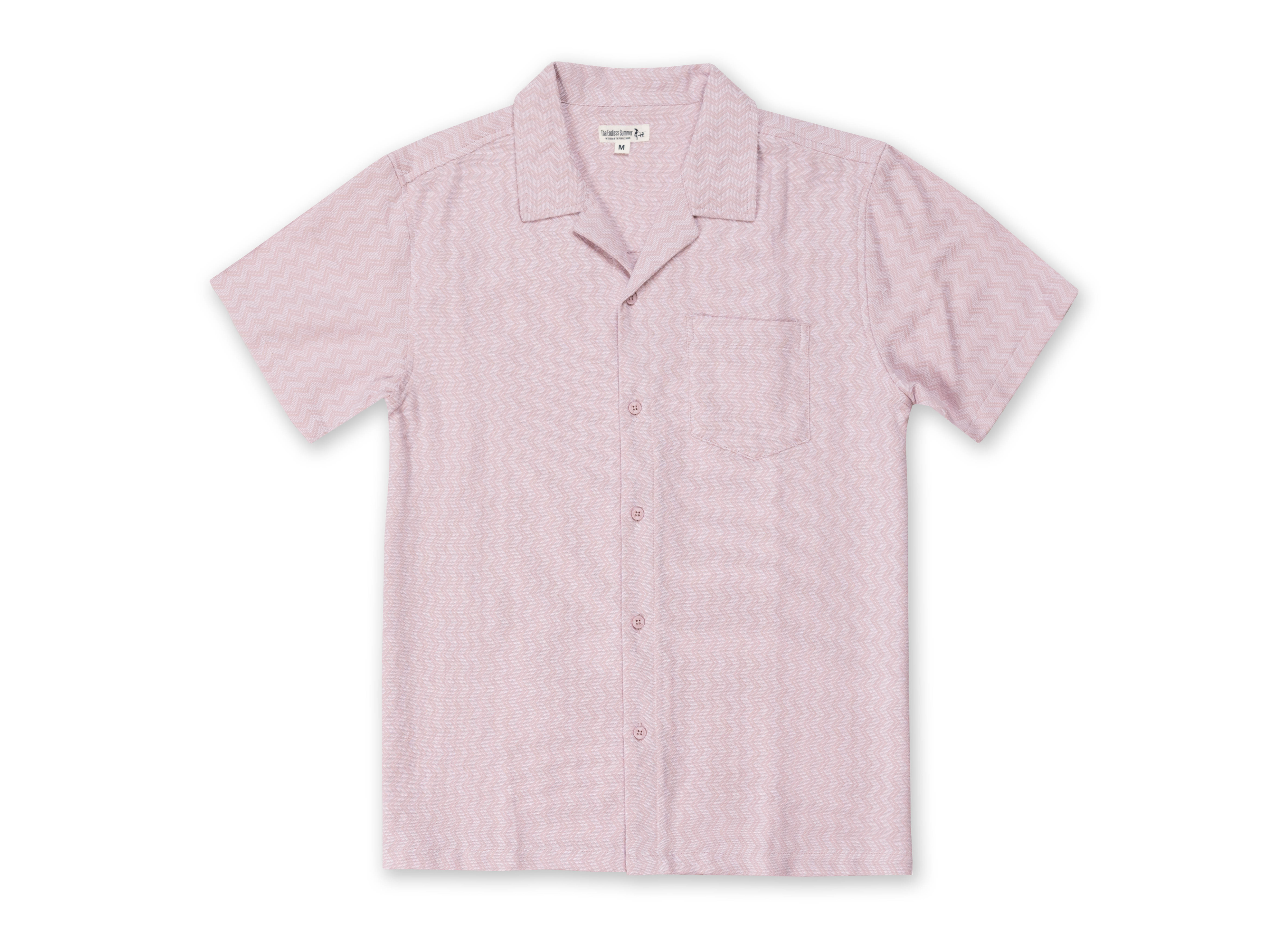 Mens Jacquard Short Sleeve Buttondown