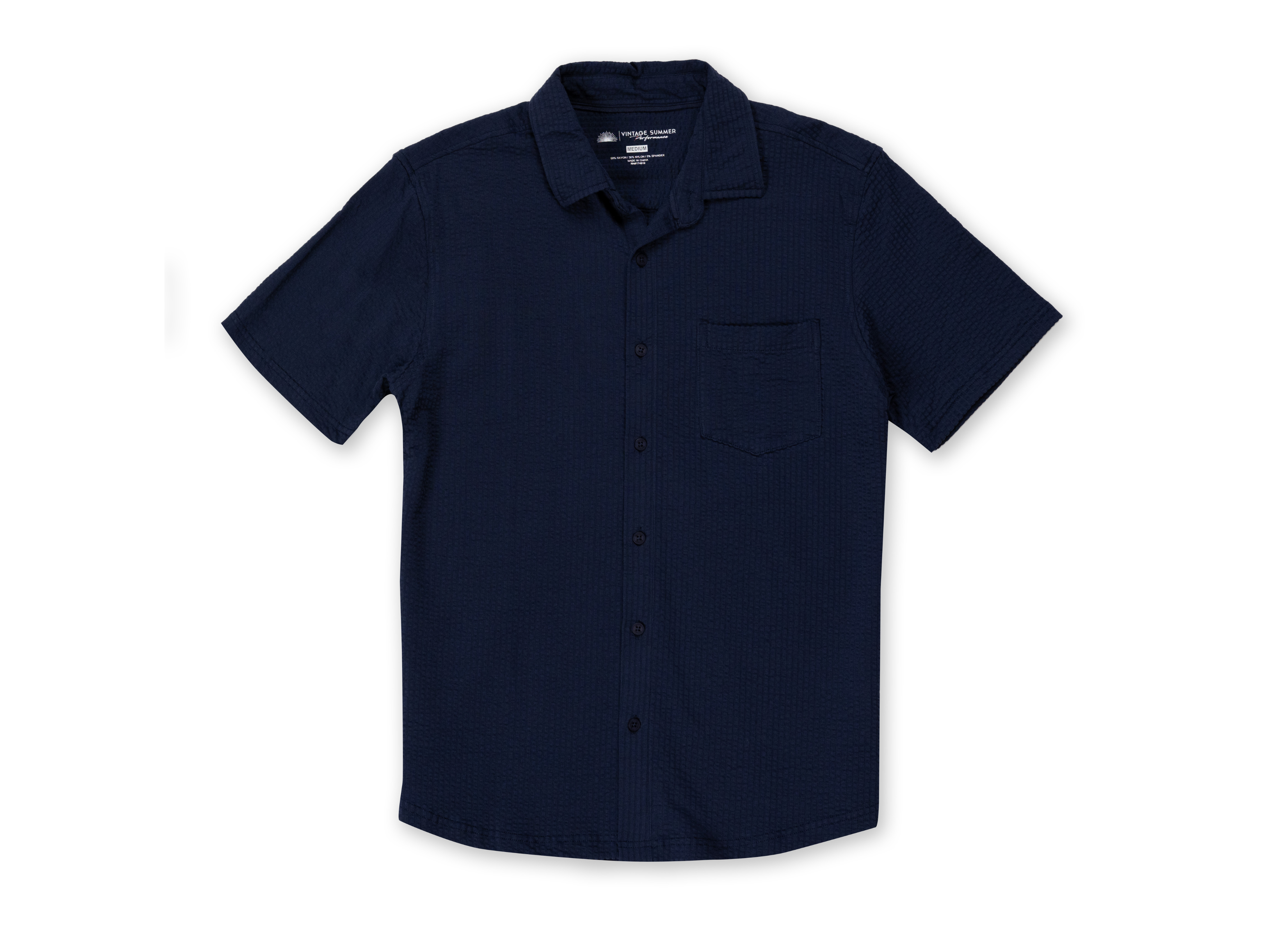 Mens Performance Seersucker Buttondown