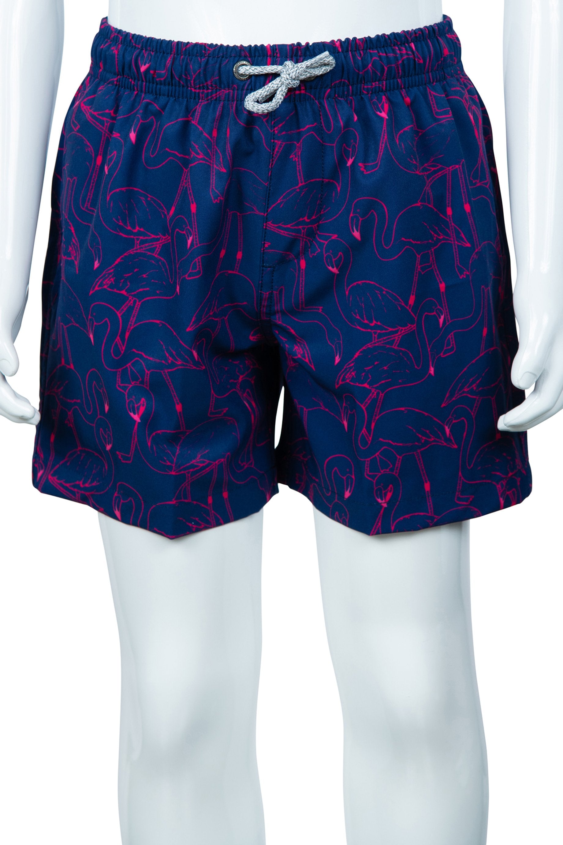 TODDLER ALL OVER EMBROIDERED SWIM SHORTS - NAVY