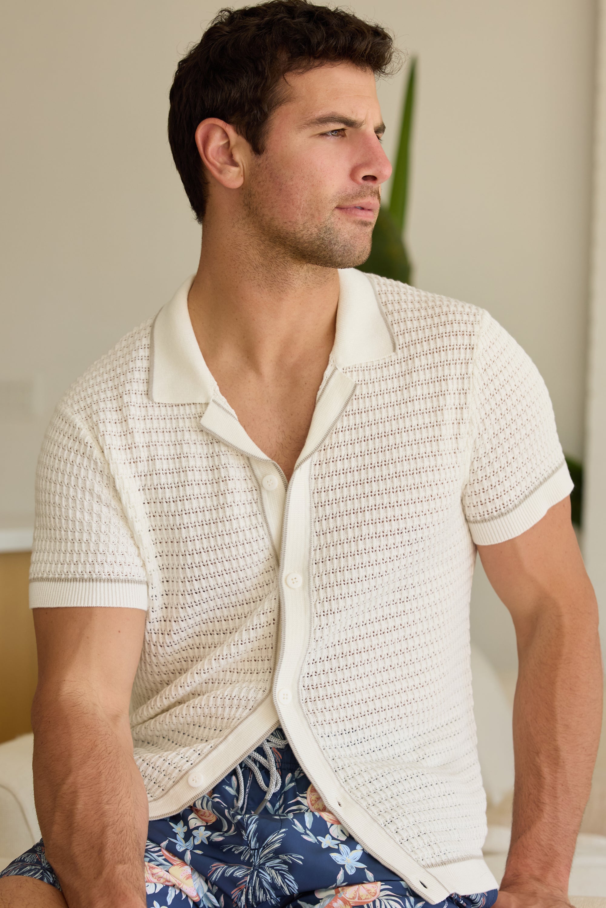 Mens Sweater Knit Buttondown