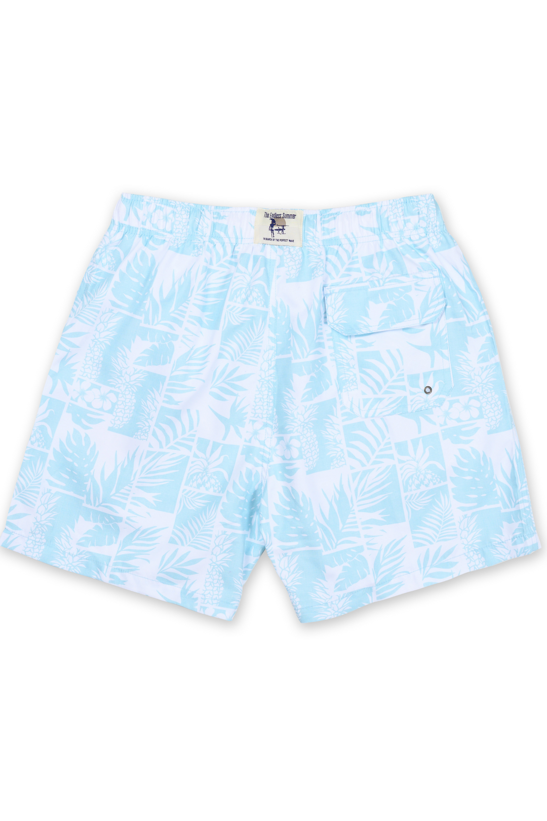 MENS SWIM SHORTS W/ BLOCK PINEAPPLE PRINT - AQUA MENS SWIM SHORTS W/ BLOCK PINEAPPLE PRINT - AQUA