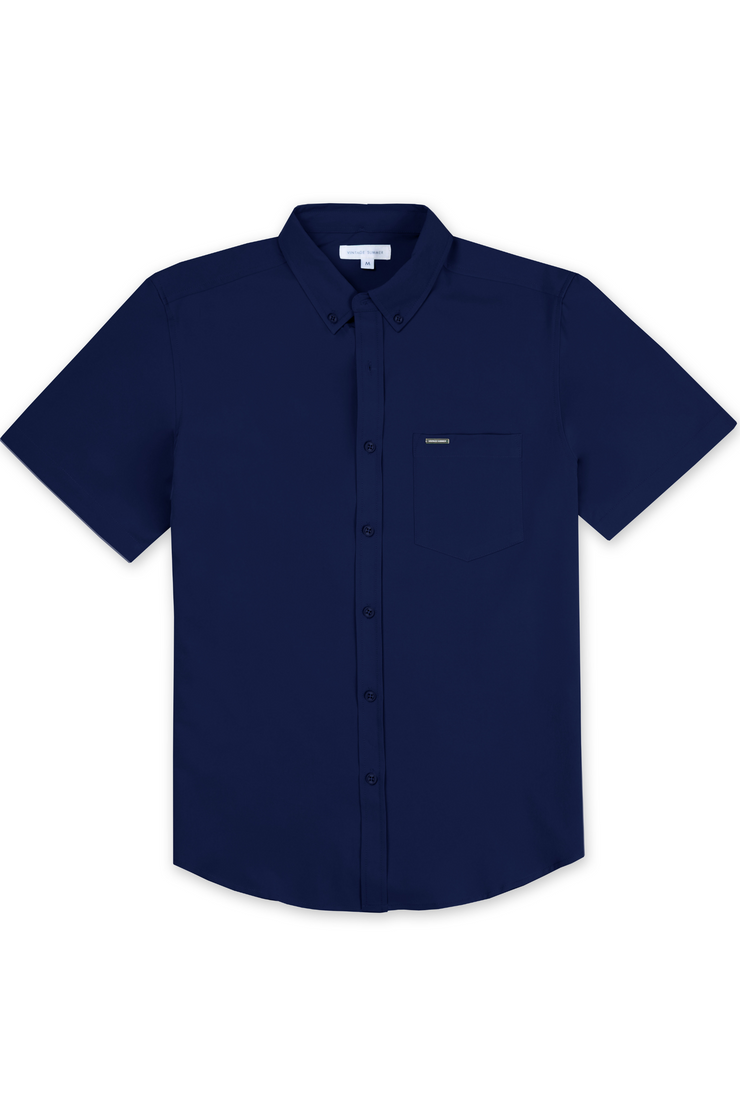MENS SOLID STRETCH BUTTON DOWN - NAVY