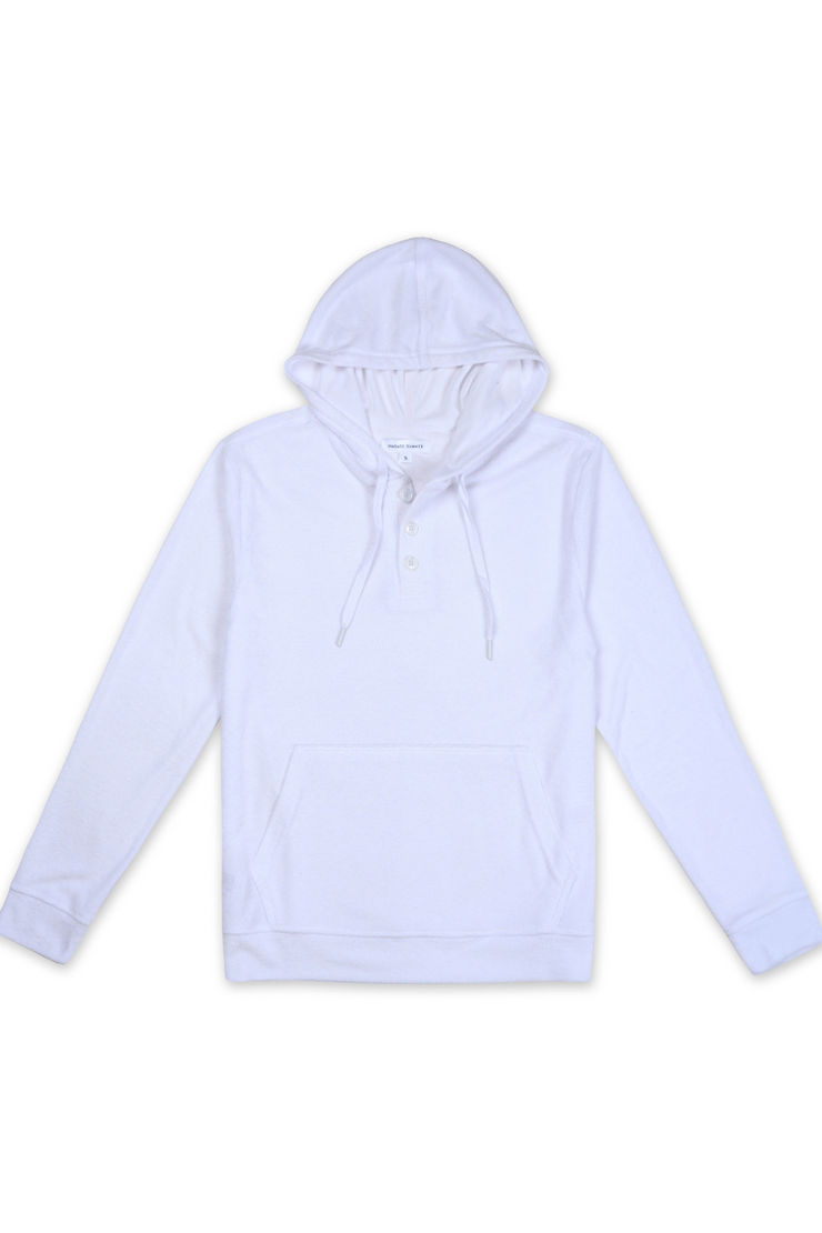 MENS SOLID TERRY HOODIE - WHITE