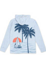 MENS SOLID TERRY HOODIE - LIGHT BLUE