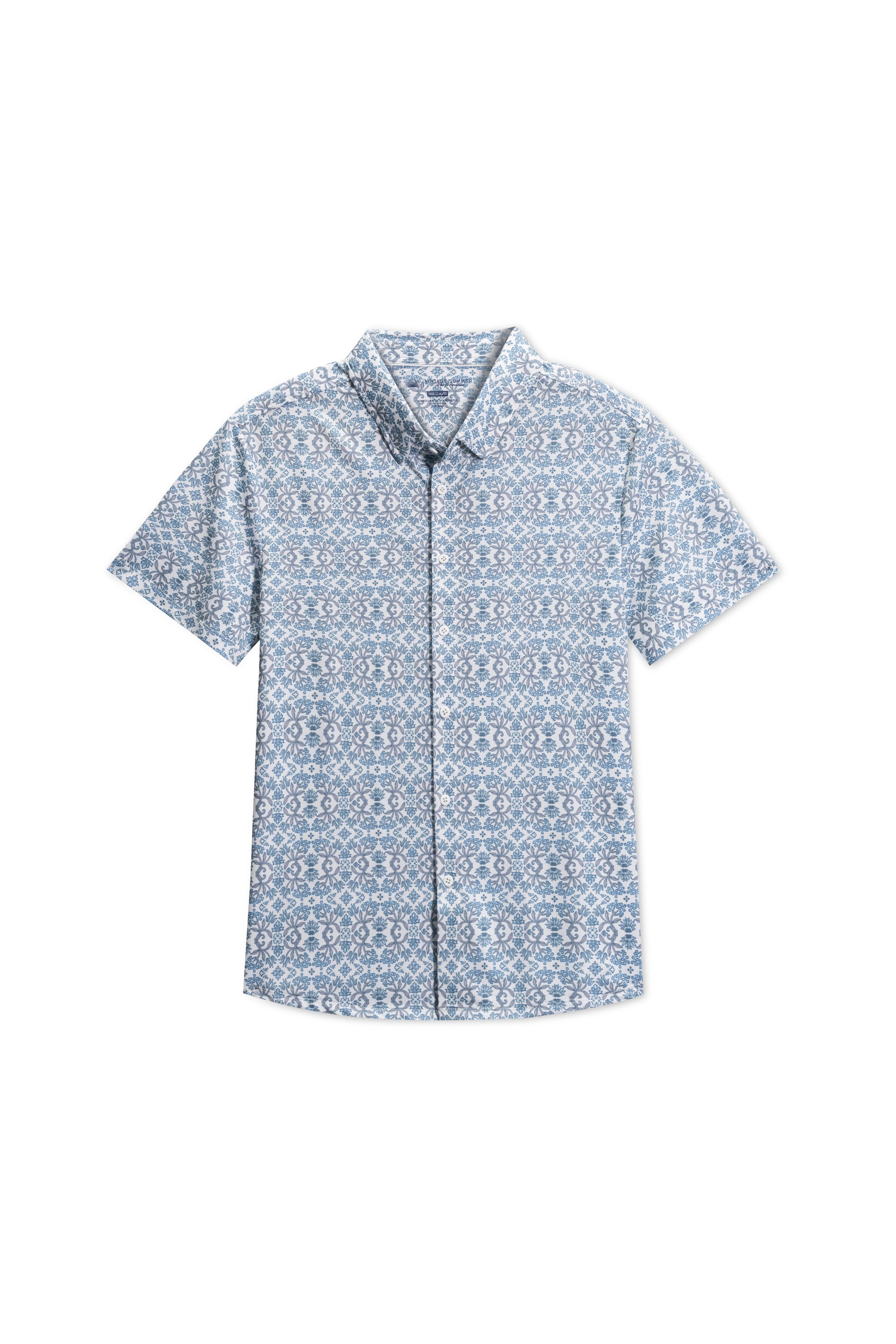Mens Performance Tech Button Down w/ Geo Print