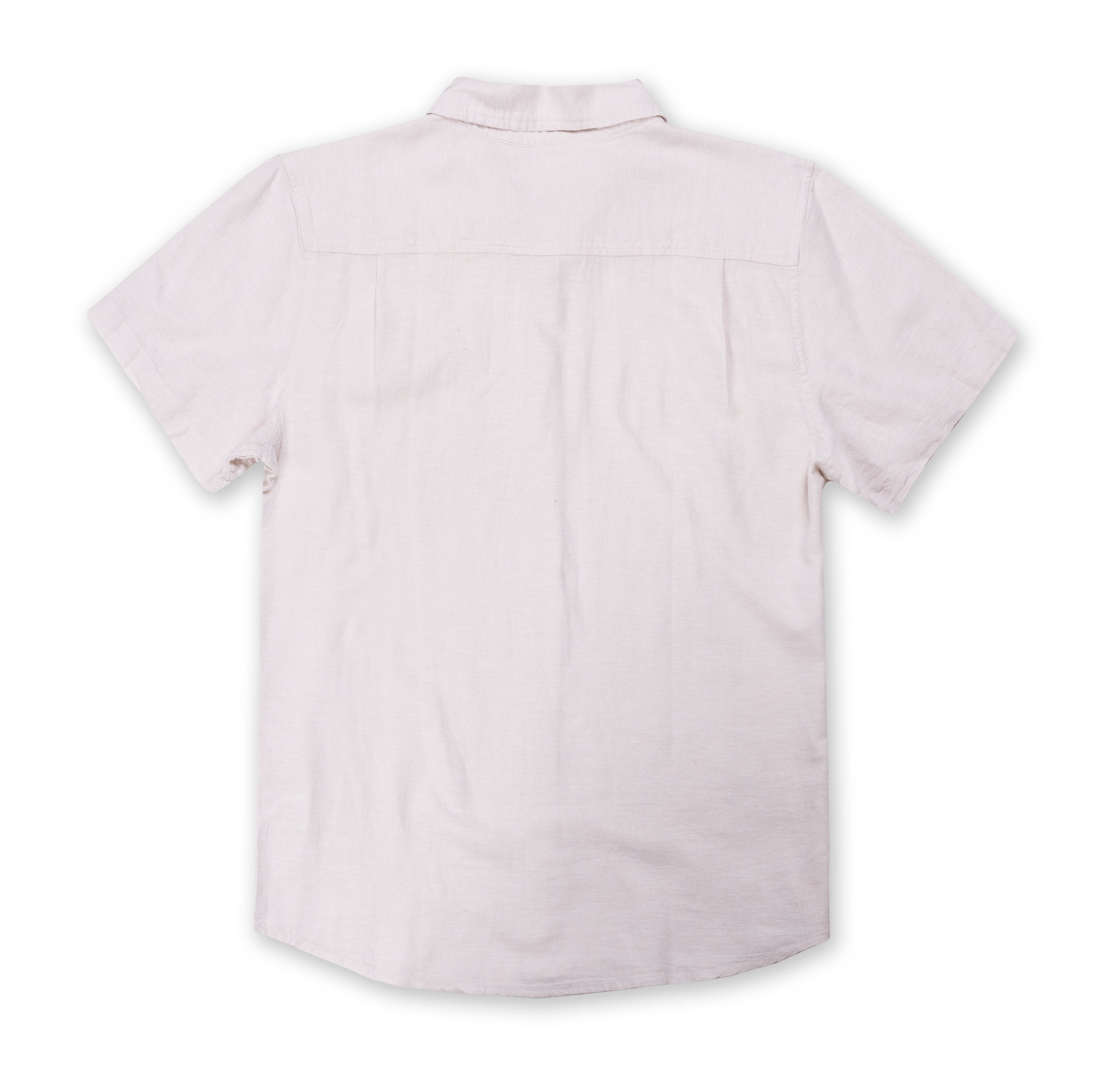 Mens Short Sleeve Linen Buttondown