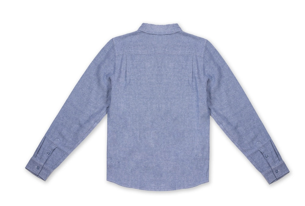 Mens Long Sleeve Linen Buttondown