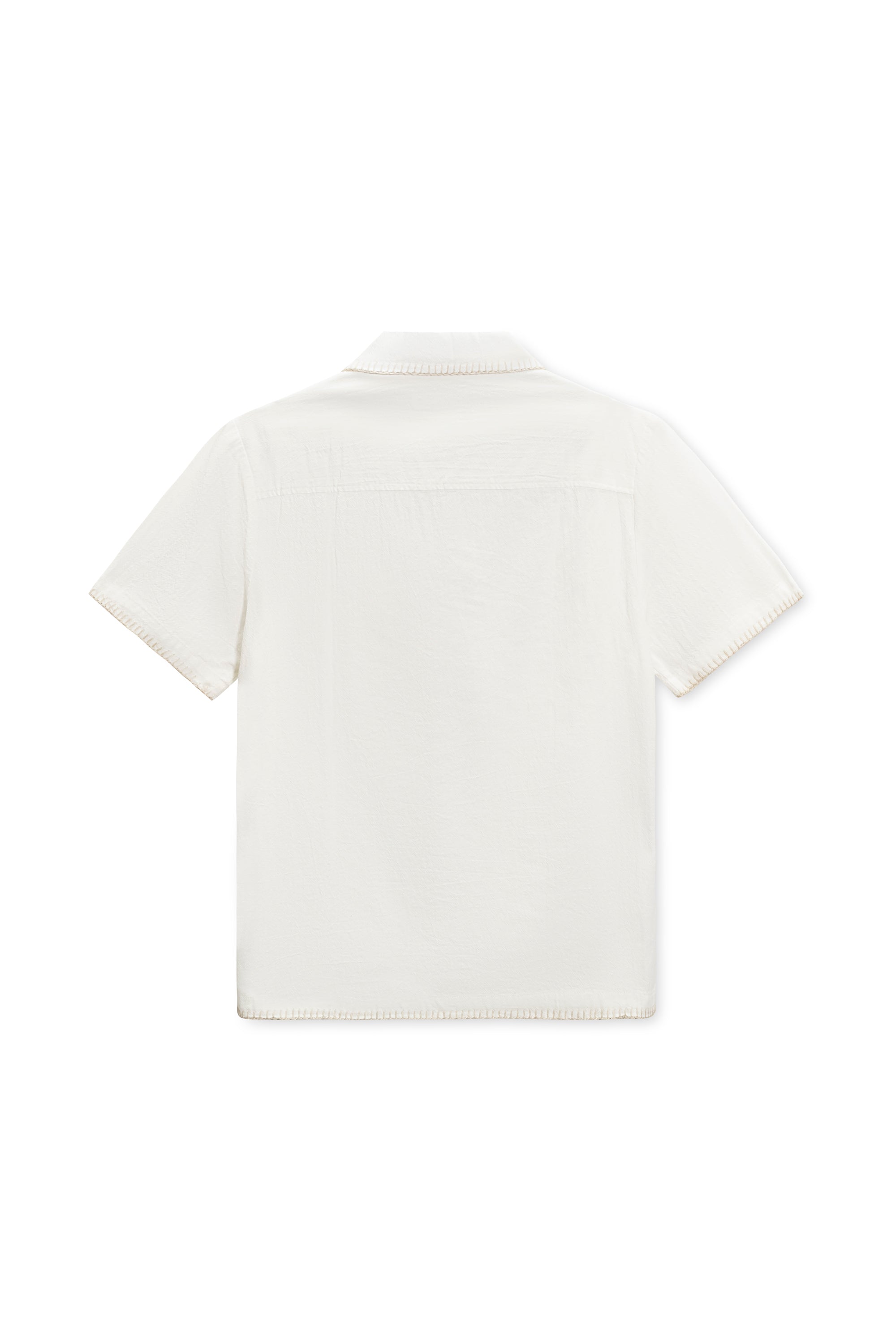 Men's Textured Embroidered Camp Shirt