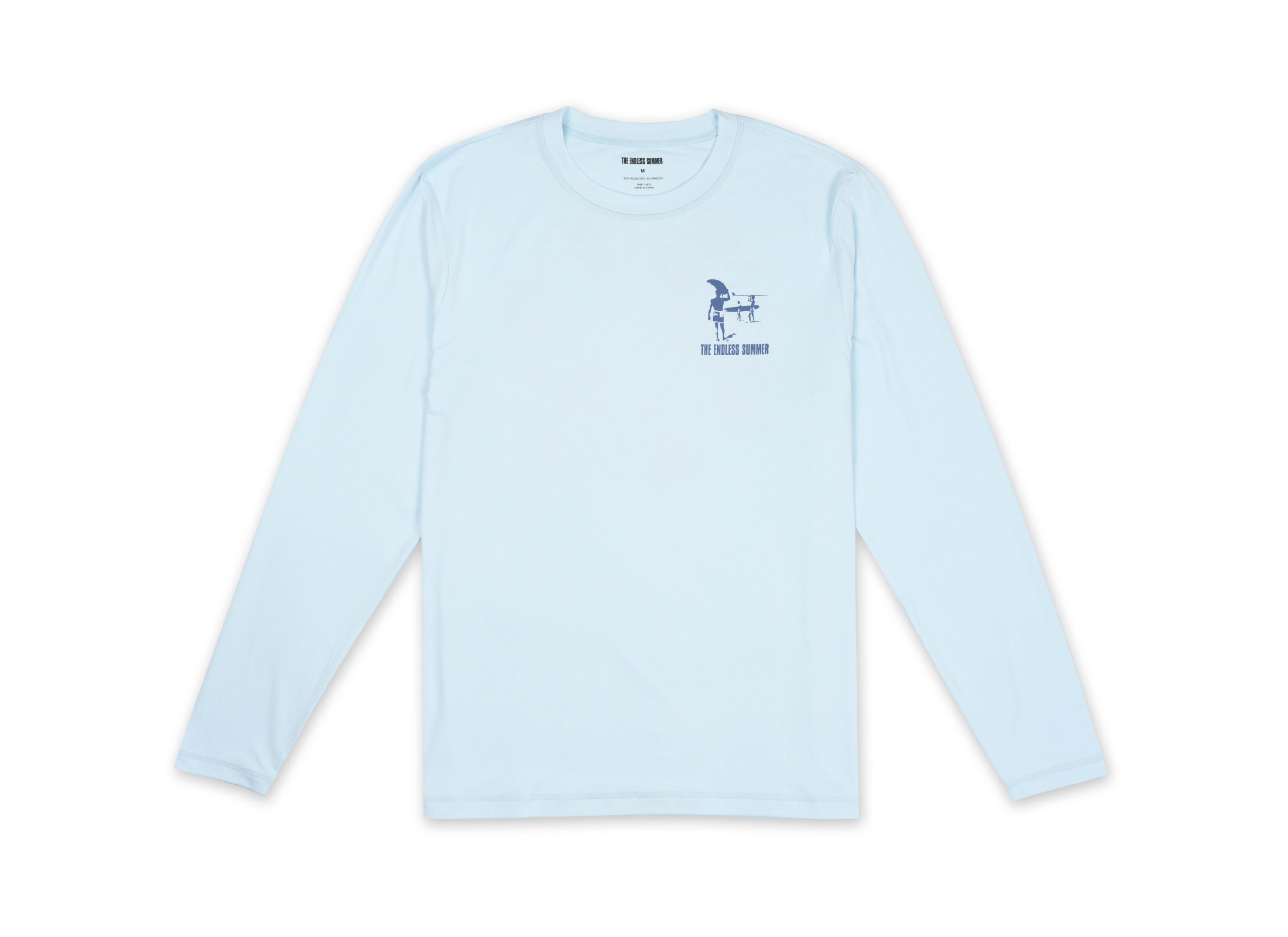 BOYS LONG SLEEVE FLOWER PRINT SUNSHIRT - LIGHT BLUE
