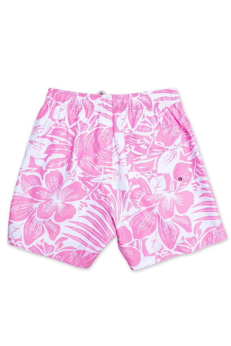 MENS ALL OVER FLORAL SWIM SHORTS - PINK