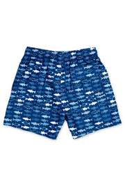 TODDLER ALL OVER FISH SWIM SHORTS - NAVY