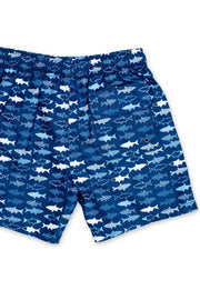 TODDLER ALL OVER FISH SWIM SHORTS - NAVY