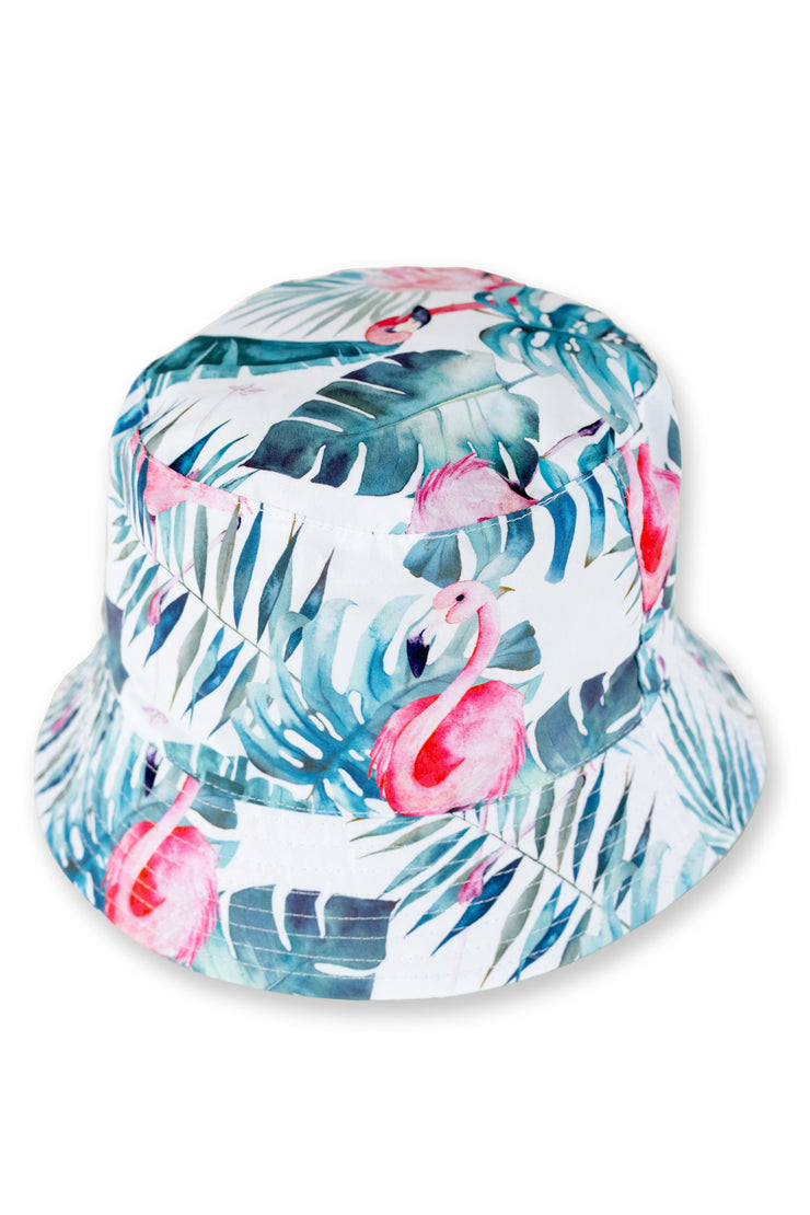 MENS REVERSIBLE BUCKET HAT - FLORAL/TEAL