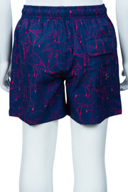TODDLER ALL OVER EMBROIDERED SWIM SHORTS - NAVY
