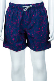 TODDLER ALL OVER EMBROIDERED SWIM SHORTS - NAVY